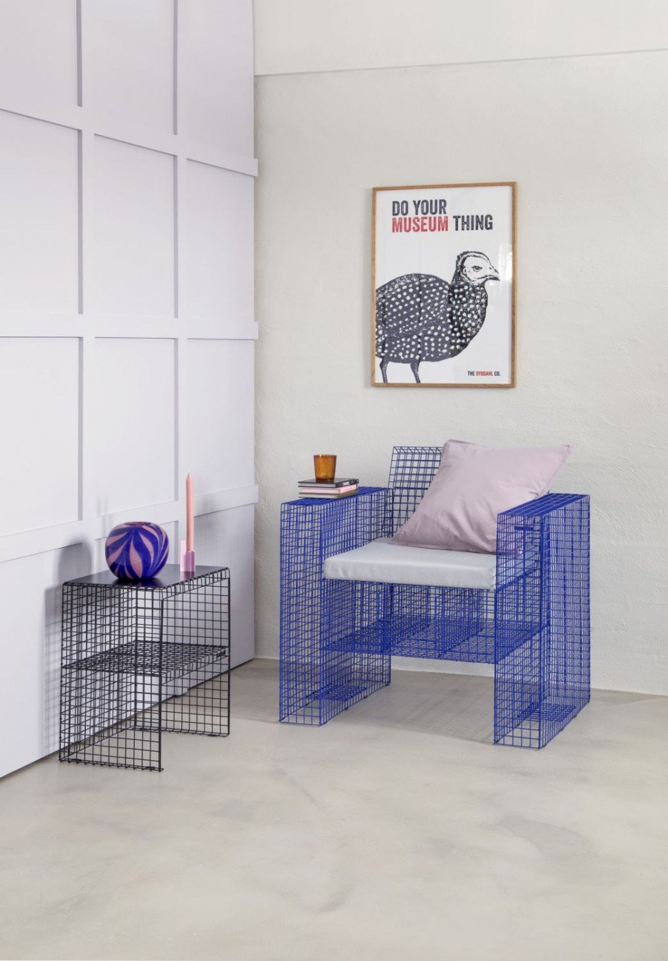 Kalager Design - Koupelnová rohož - Grid Side Table - Ultra Marine Blue