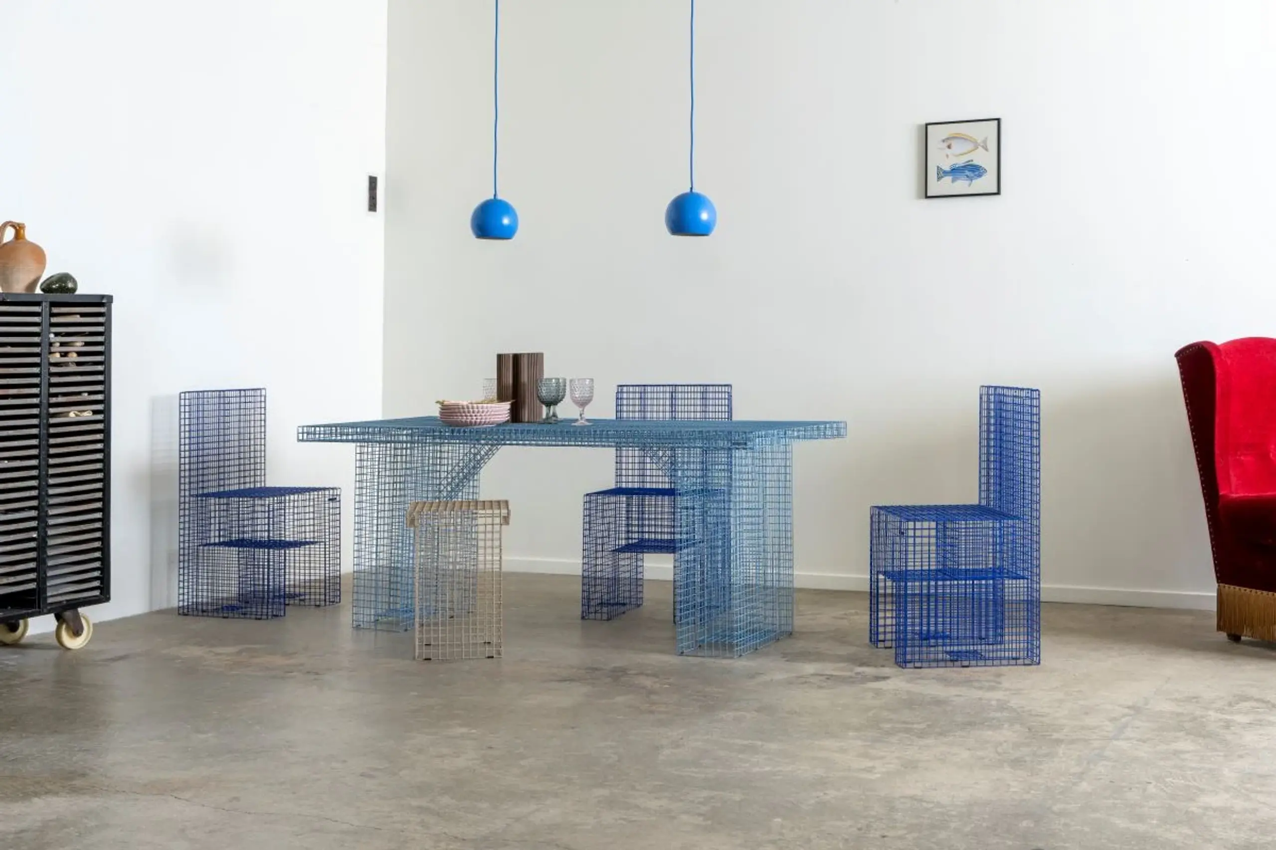 Kalager Design - Dining Table - Wire Dining Table - Rustic Grey