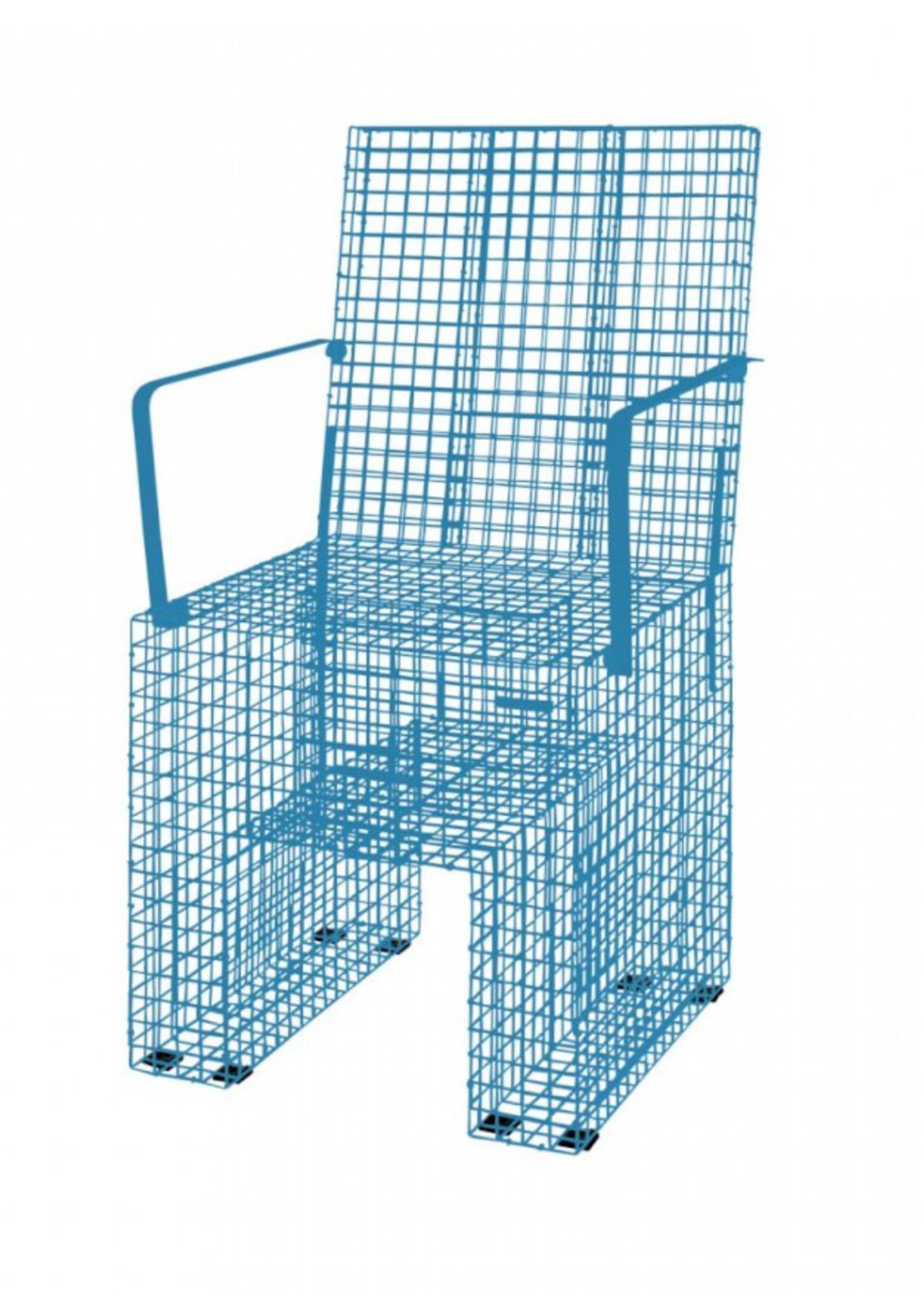 Kalager Design - Sedia da pranzo - Grid Chair With Armrest (removable) - Pastel Blue