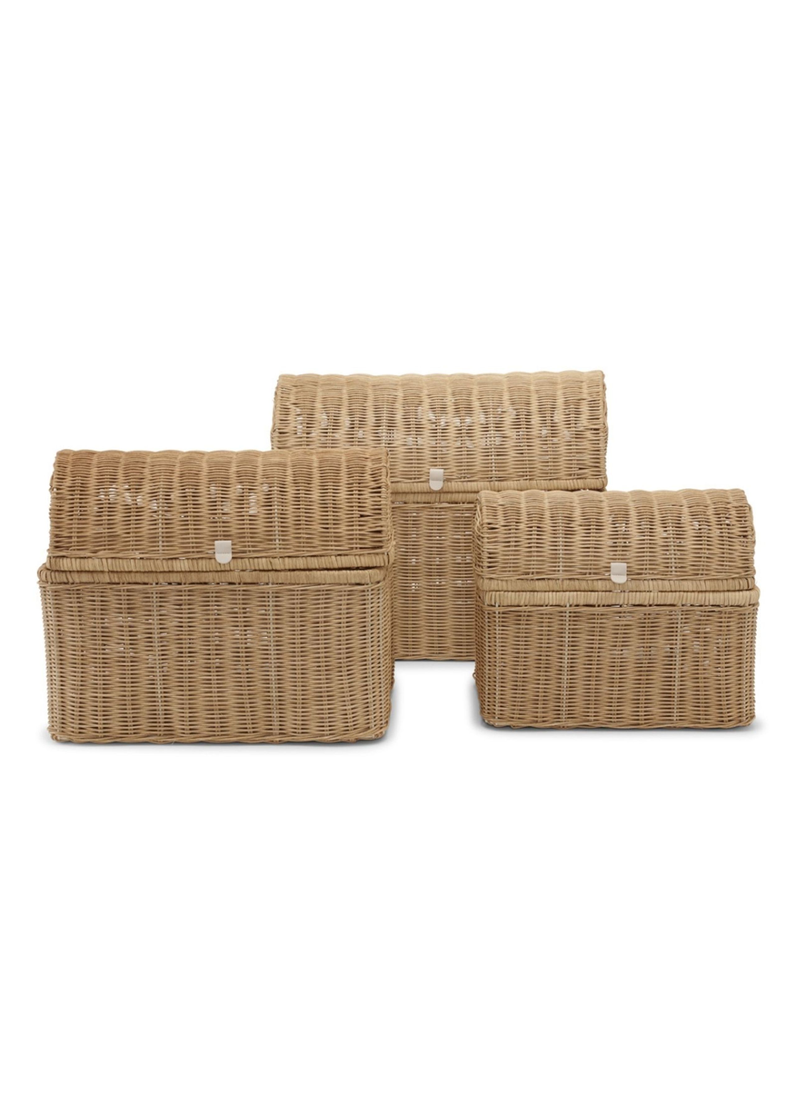 KAS Kopenhagen - Child storage box - Raffia storage basket set - Desert
