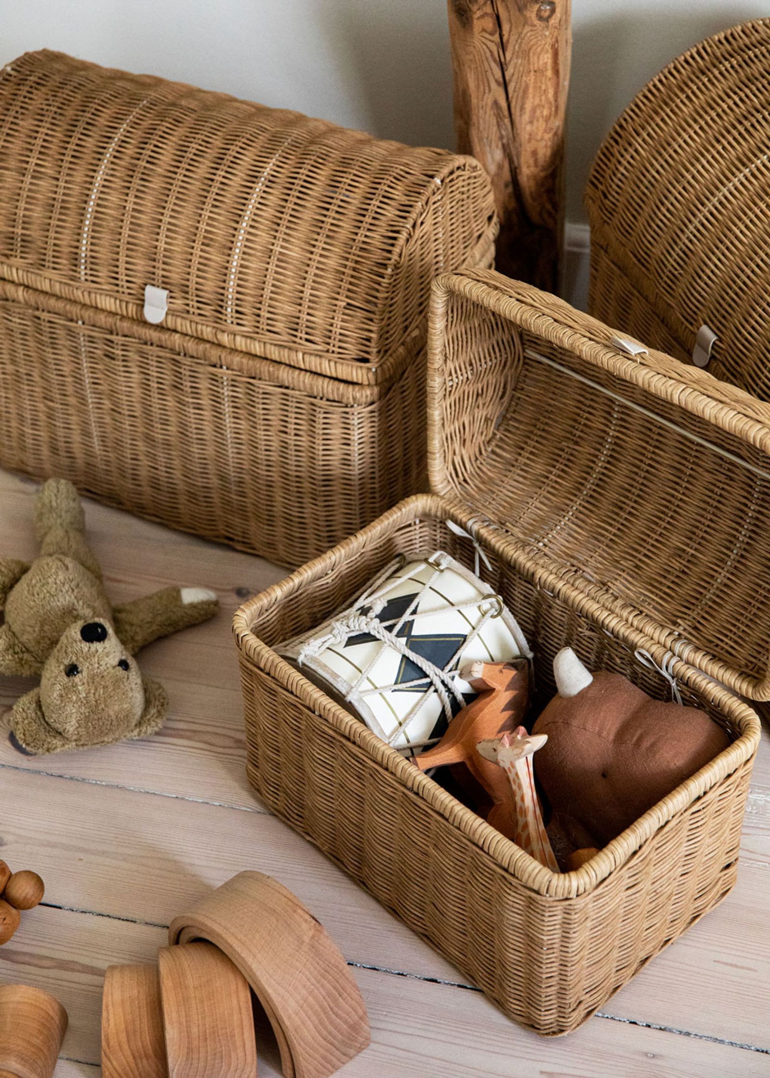 KAS Kopenhagen - Child storage box - Raffia storage basket set - Desert
