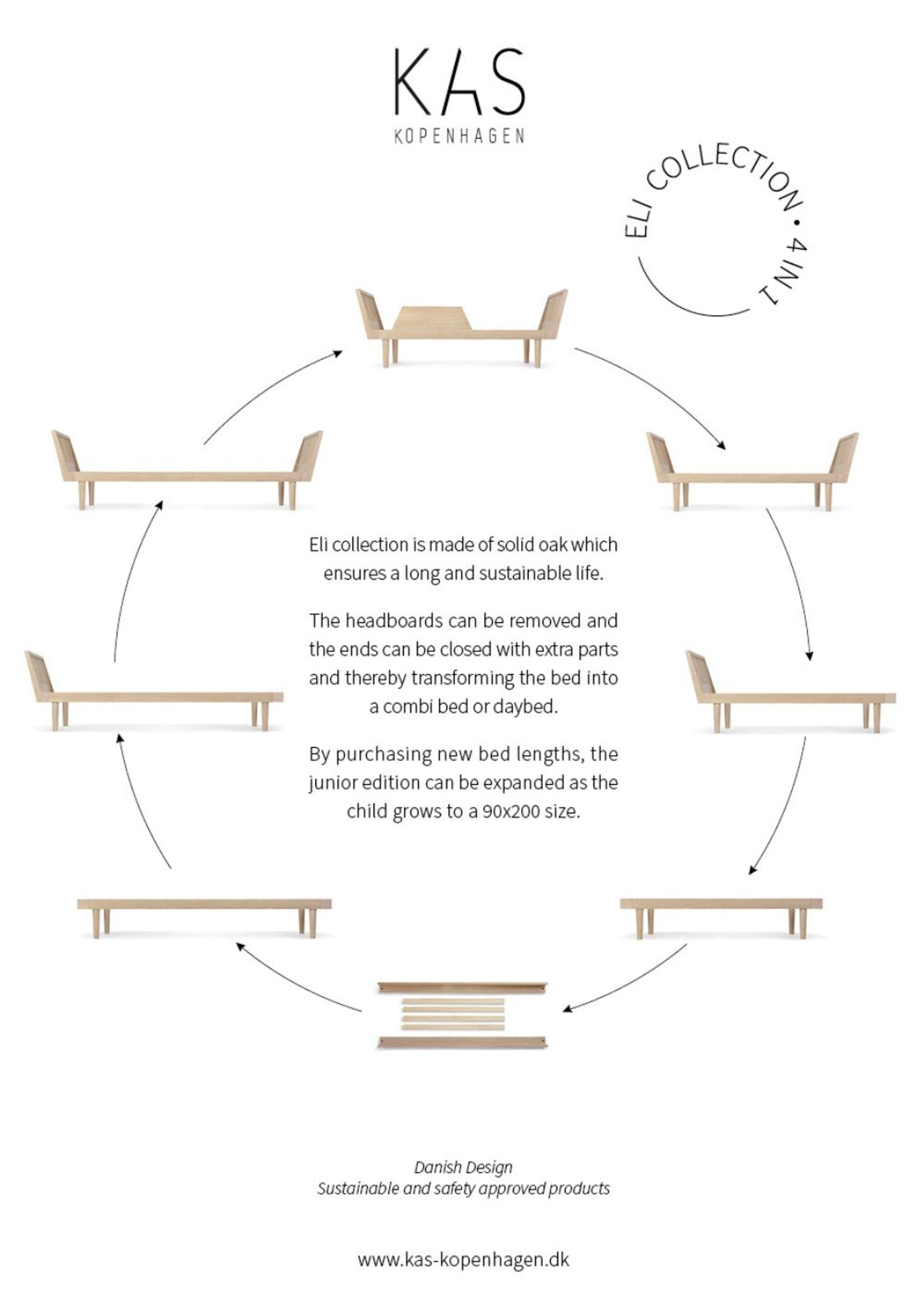 KAS Kopenhagen - Children's bed - Eli Combi Junior - Oak