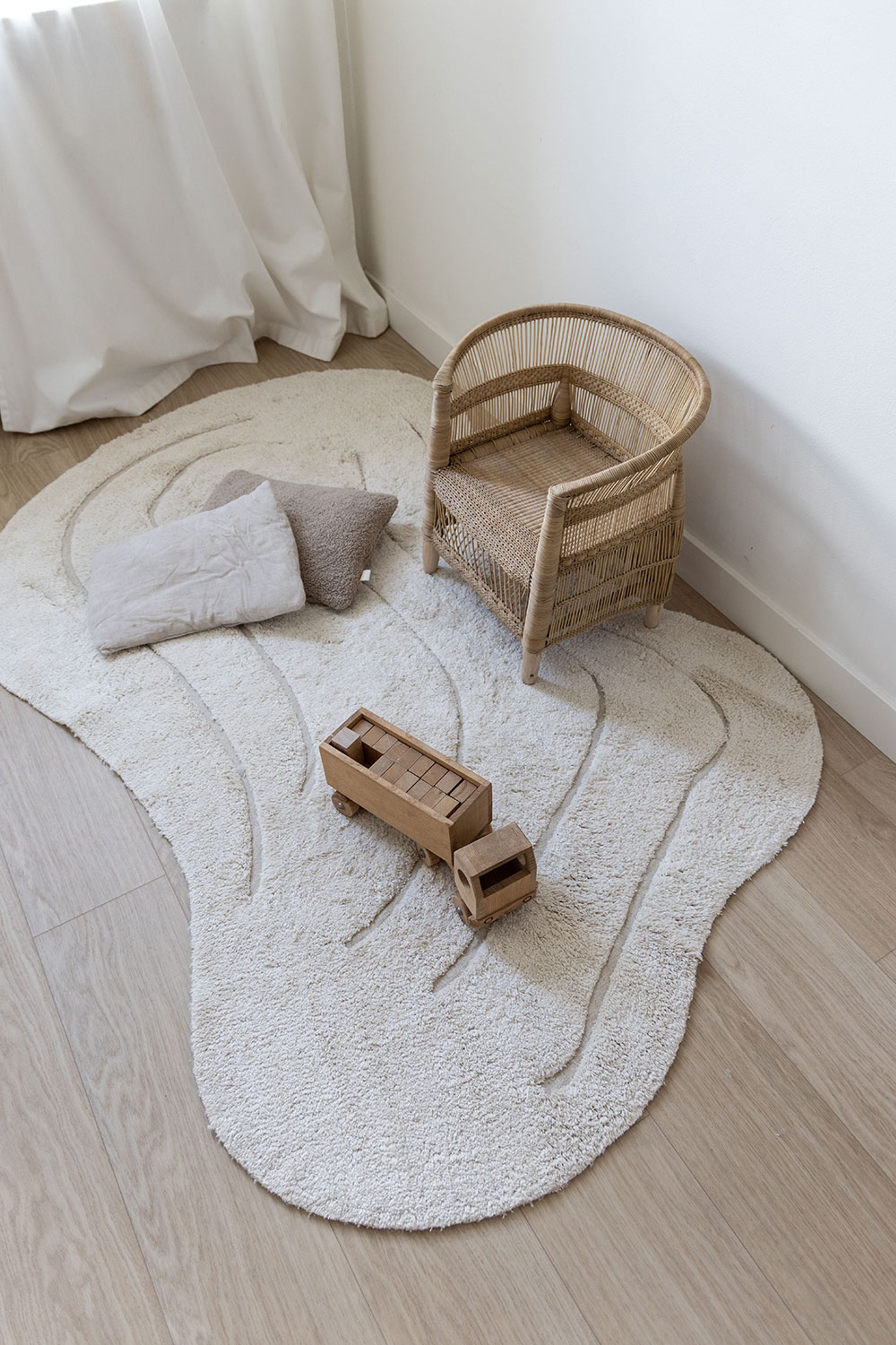 KAS Kopenhagen - Couverture pour enfants - Waves Washable Rug - Natural