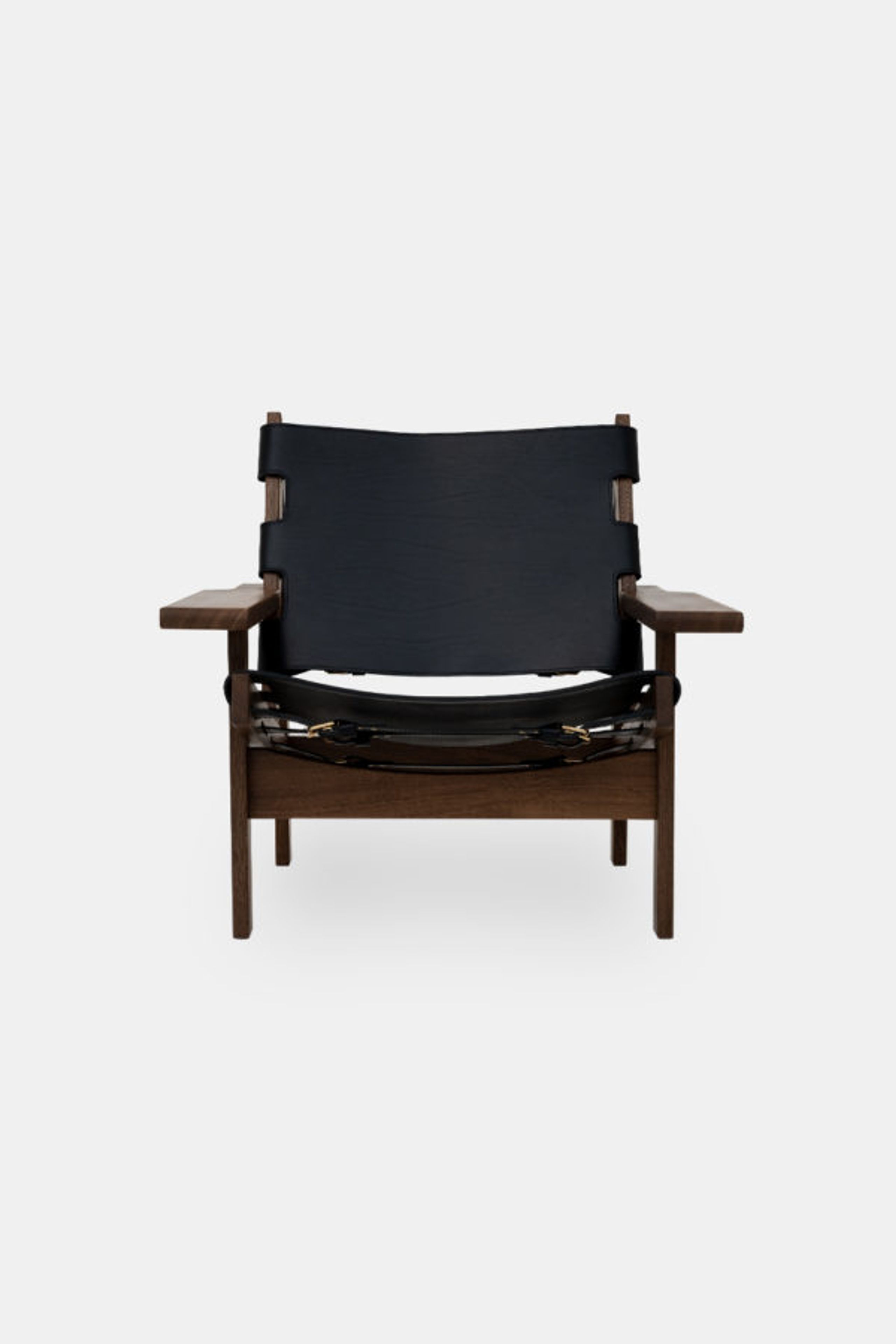 Klassik Studio - Lænestol - Jagtstolen Model 168 af Kurt Østervig - Røget eg/sort læder