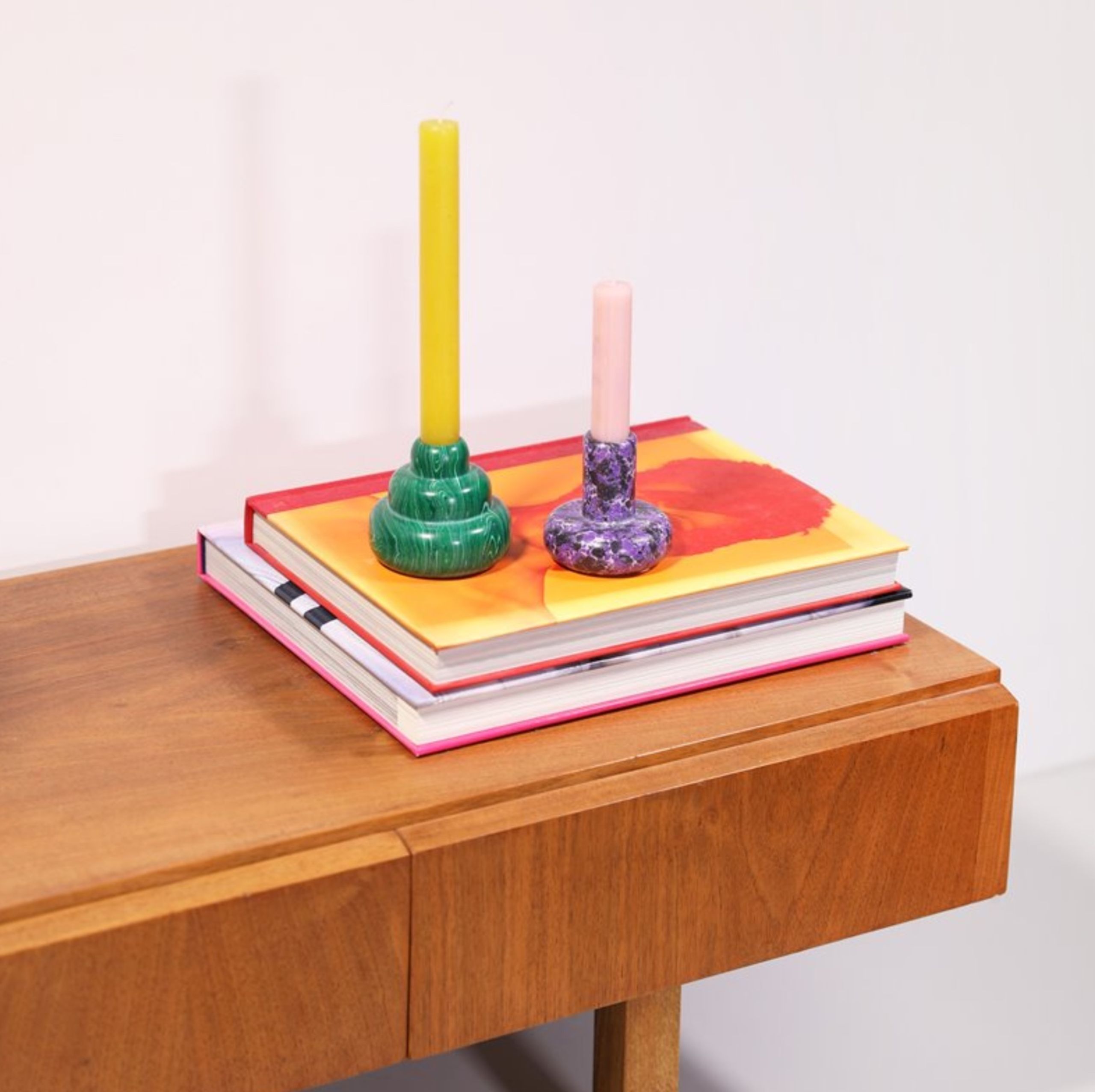 &klevering - Candlestick - Candle Holder Stone - Malachite Green