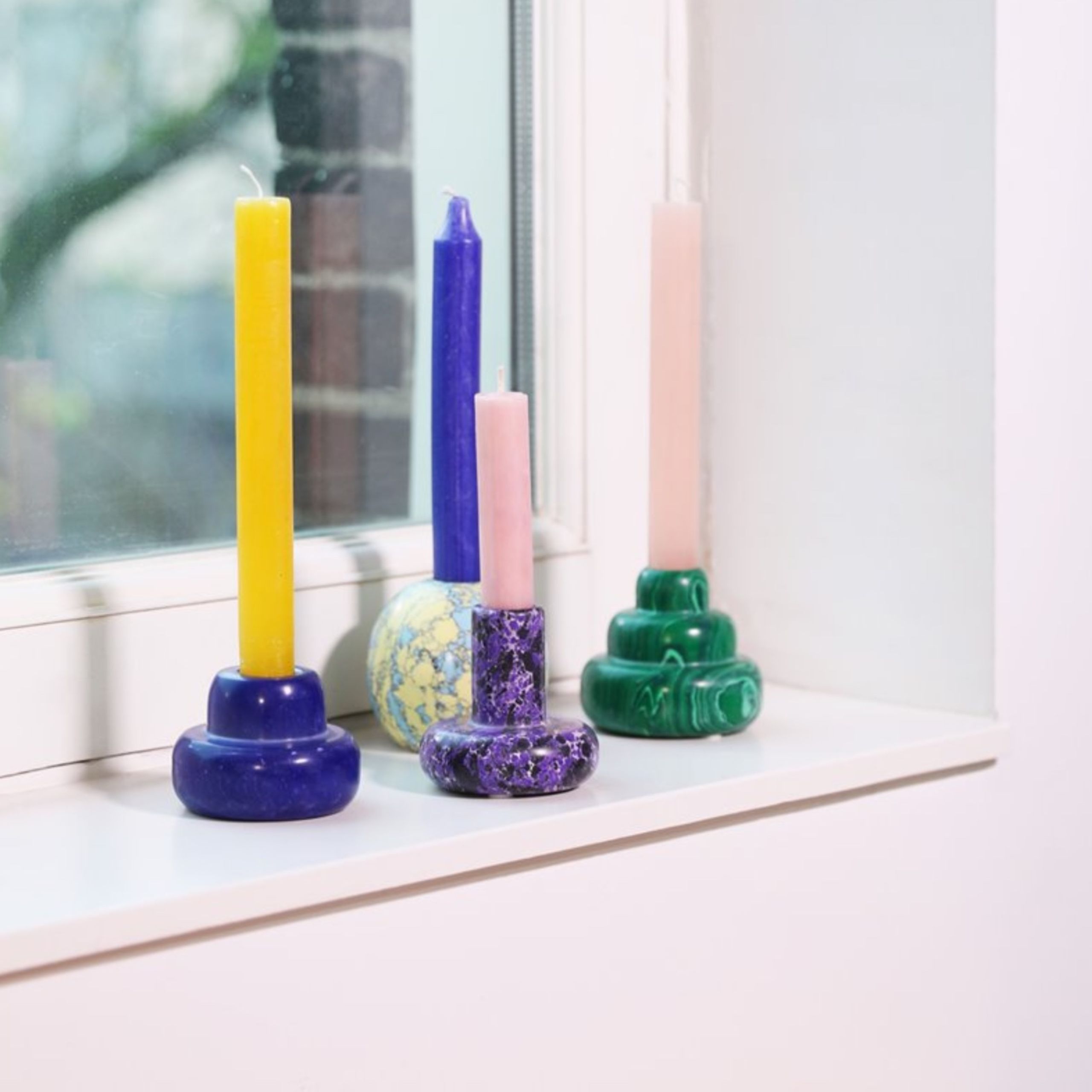 &klevering - Candlestick - Candle Holder Stone - Malachite Green