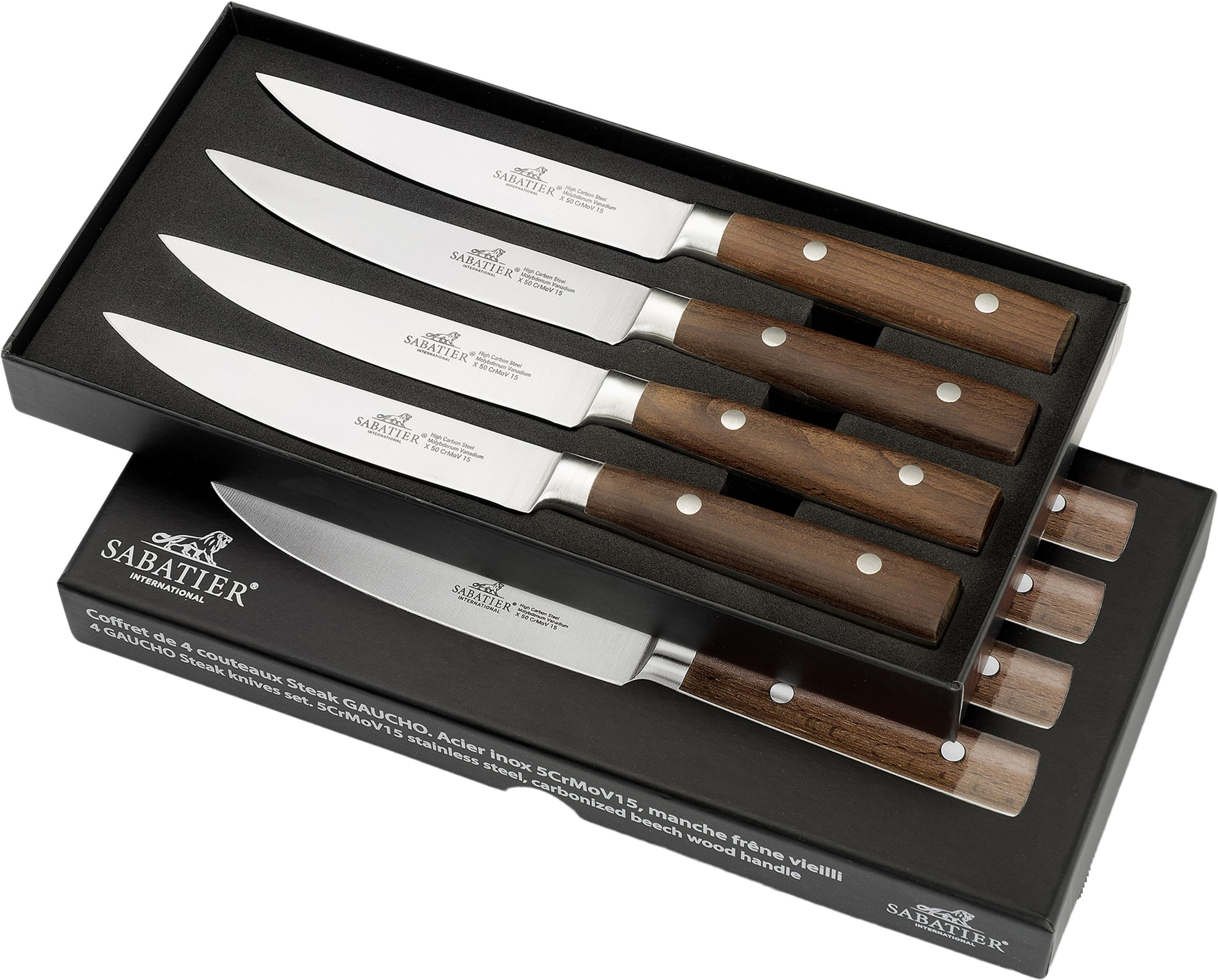  - Kniv - Lion Sabatier Gaucho Steak knife Health smith 4 pcs - Dark Brown