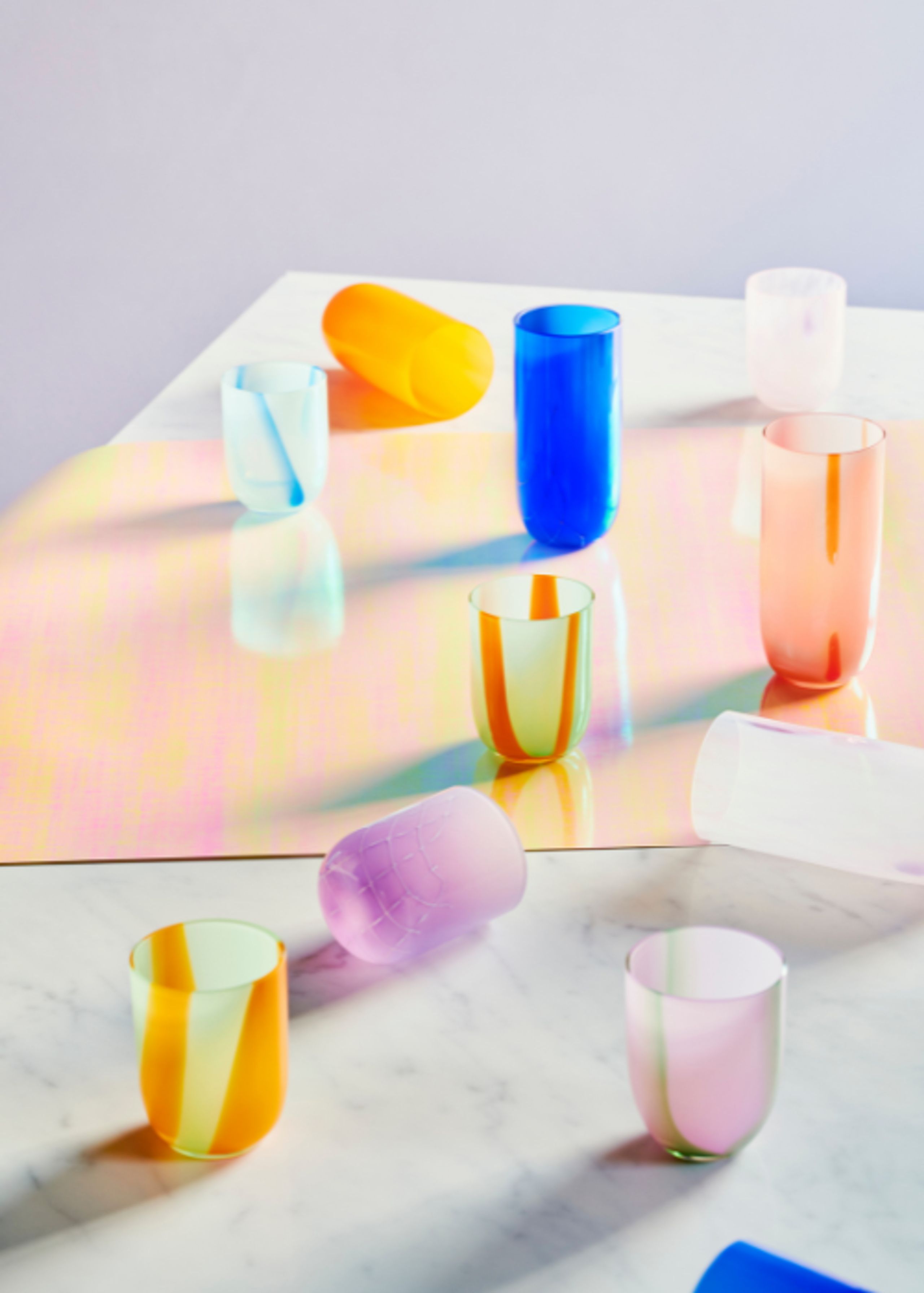 Kodanska - Verre - Flow Longdrink - Blue W. Print