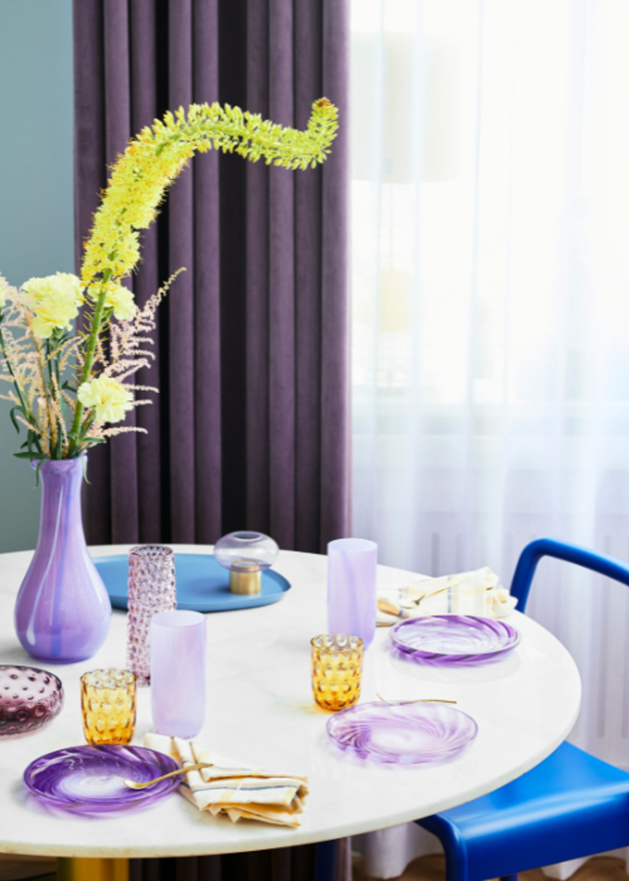 Kodanska - Vase - Flow Vase Mini - Green W. Orange Stripes