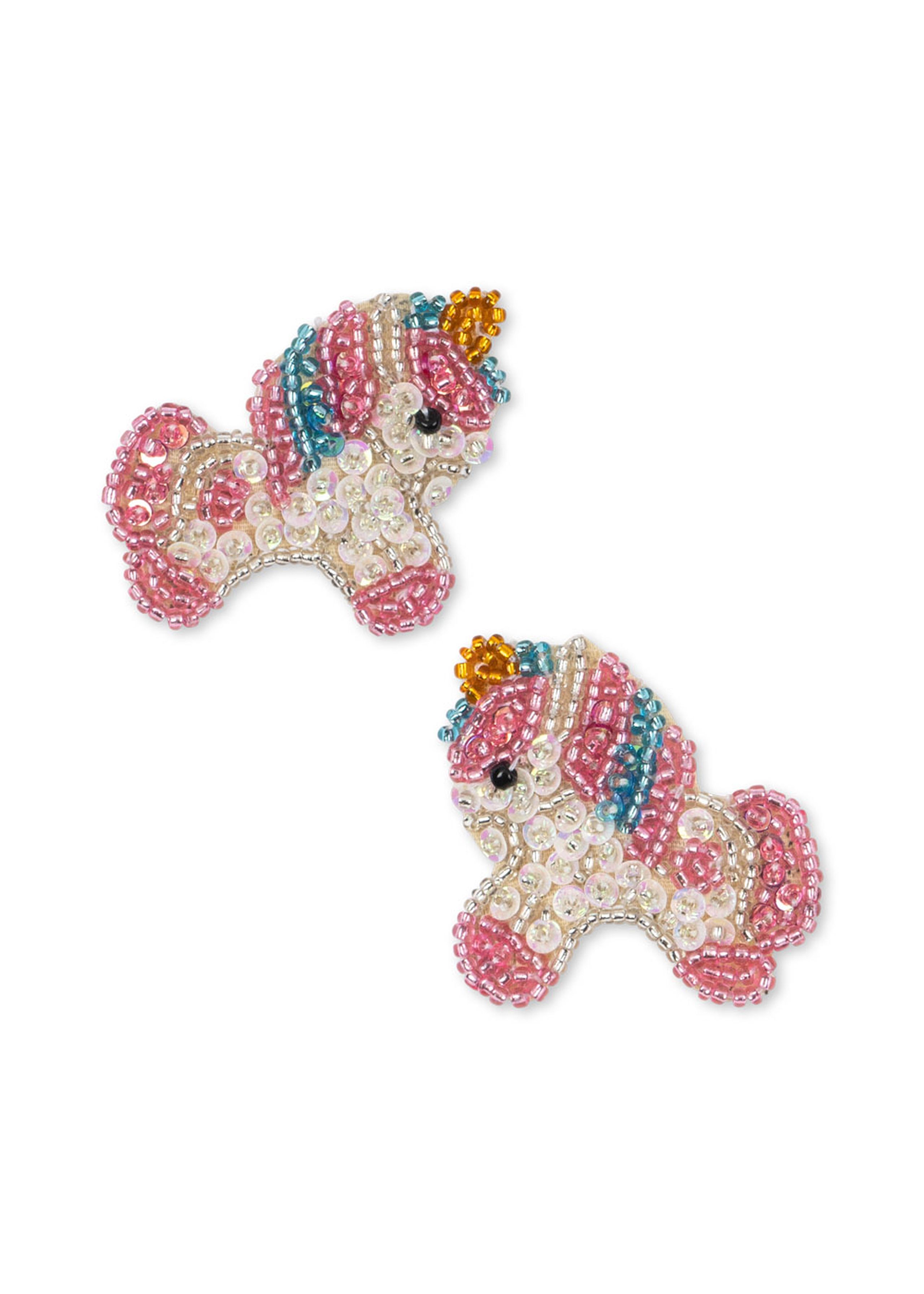 Konges Sløjd - Dětské ozdoby do vlasů - 2 PACK UNICORN BEADED HAIR CLIPS - Unicorn