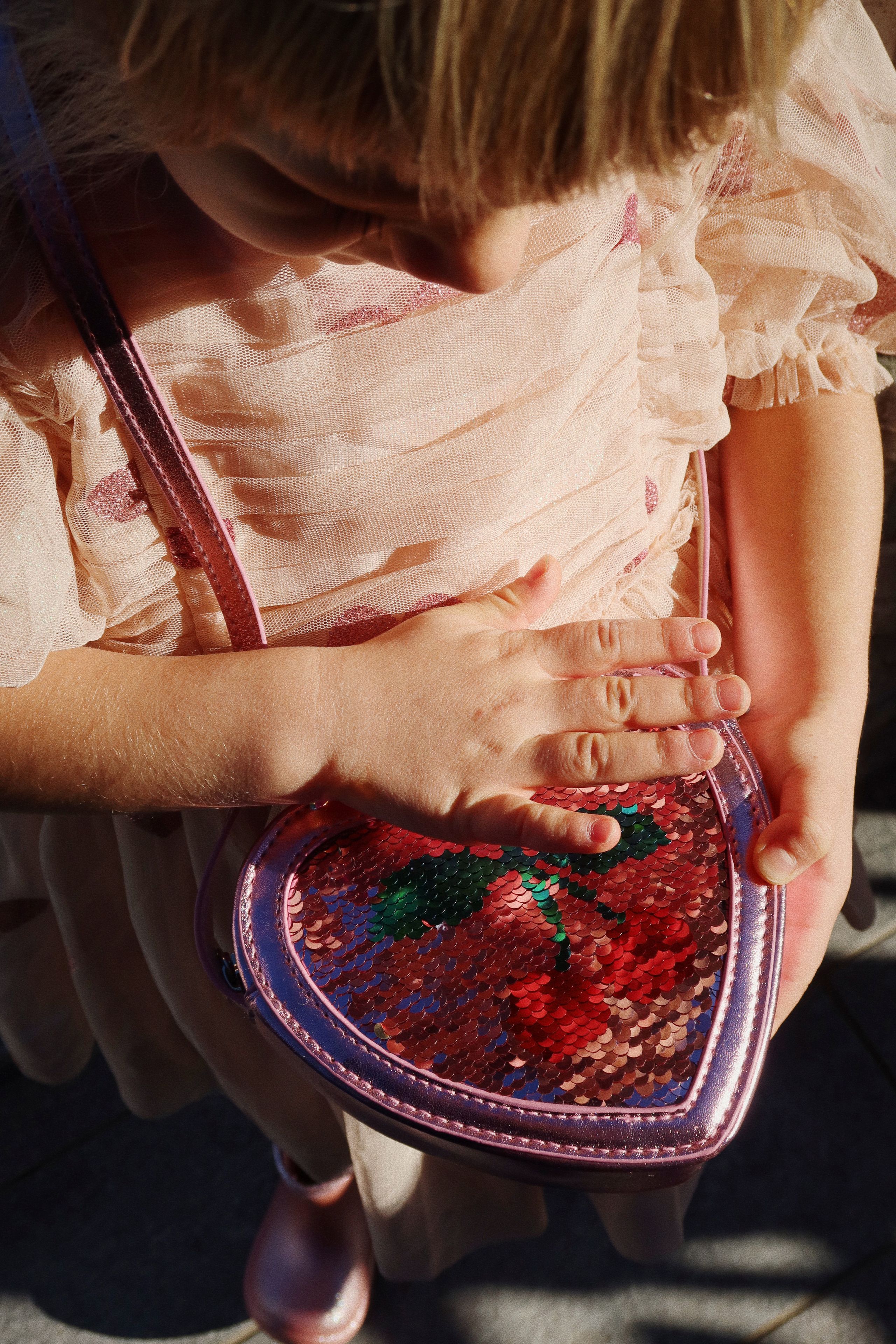 Konges Sløjd - Detská taška - Tut Heart Sequin Bag - ROSE