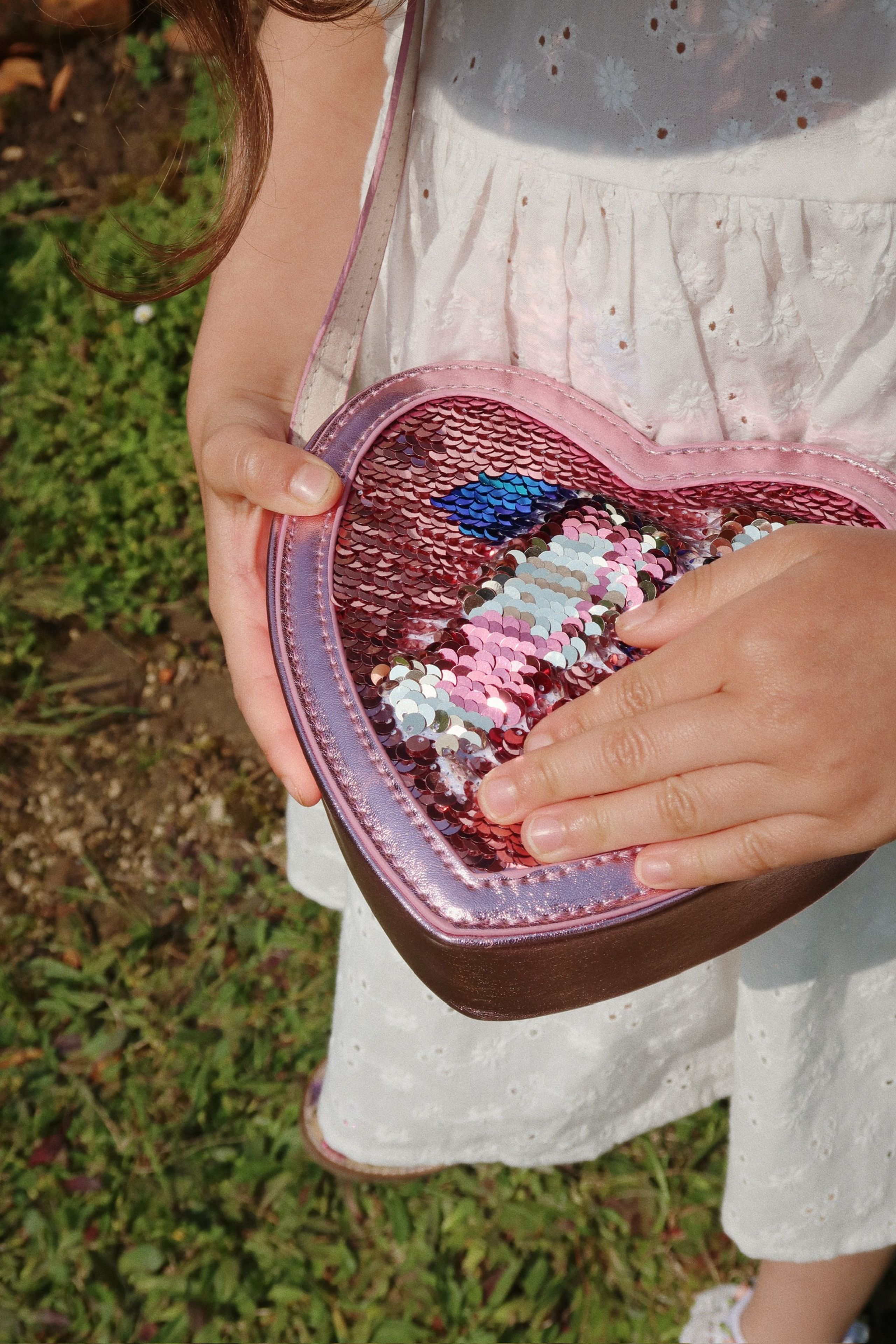 Konges Sløjd - Detská taška - Tut Heart Sequin Bag - ROSE