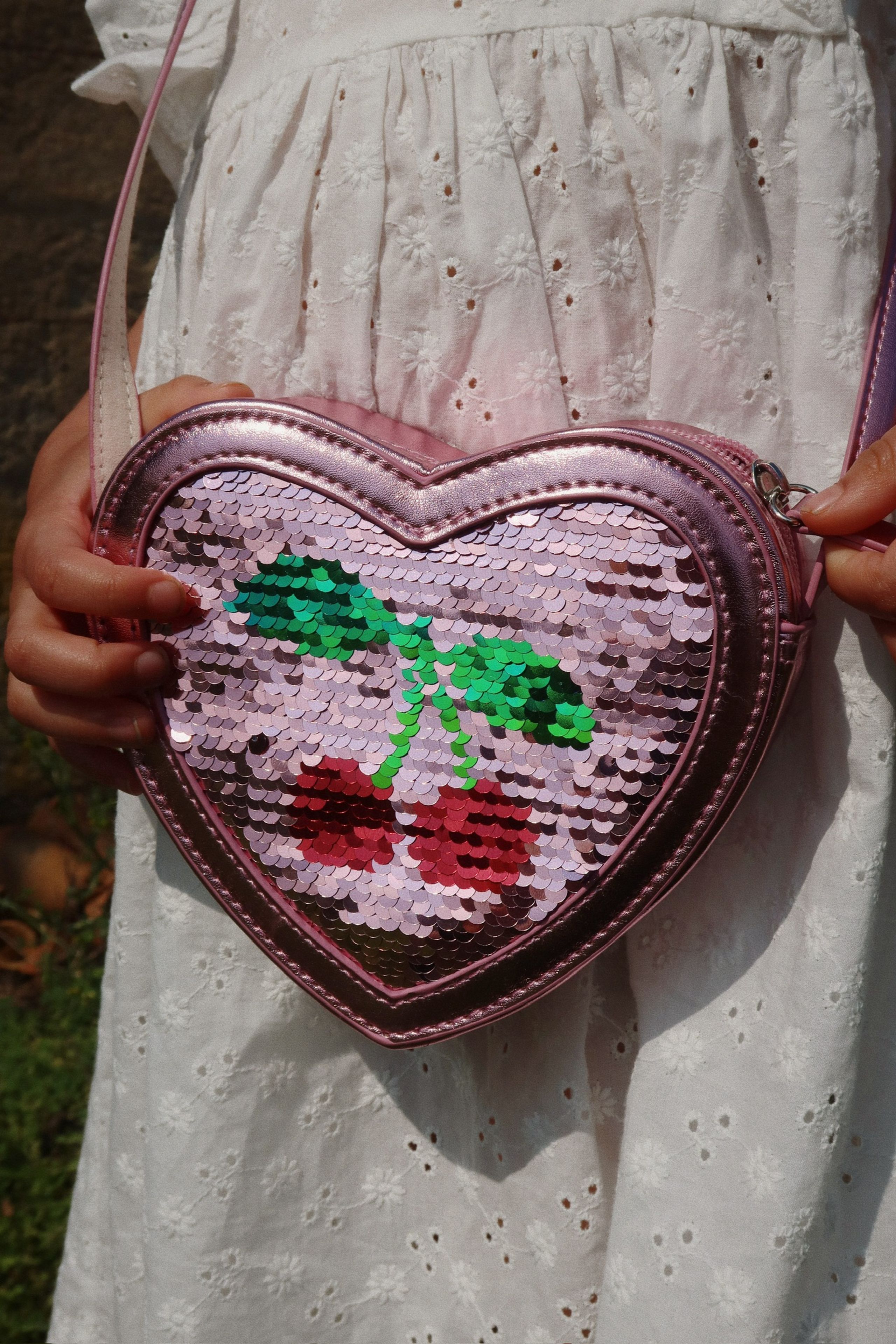 Konges Sløjd - Detská taška - Tut Heart Sequin Bag - ROSE