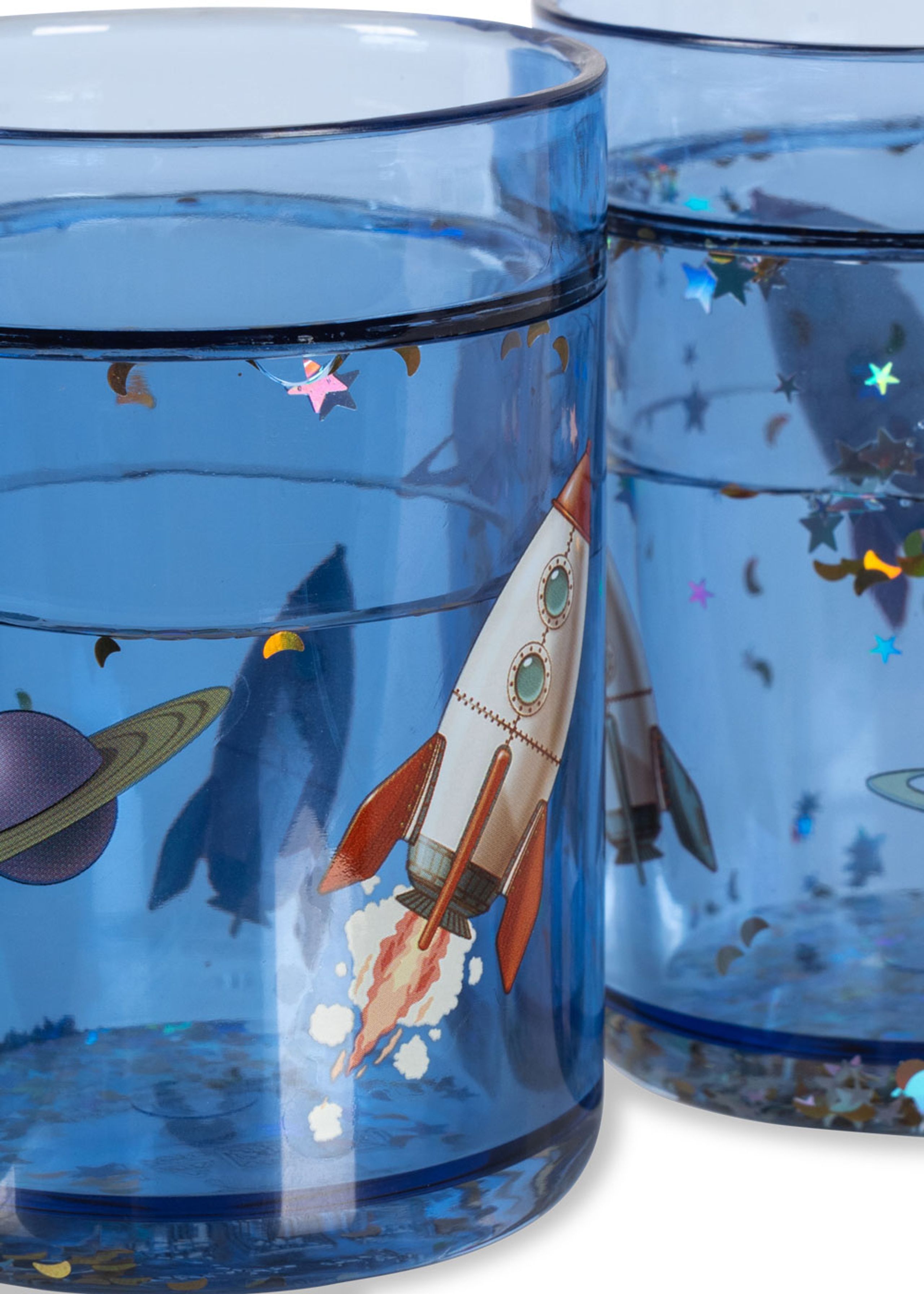 Konges Sløjd - Children's cup - 2 Pack Glitter Cups - Outer Space