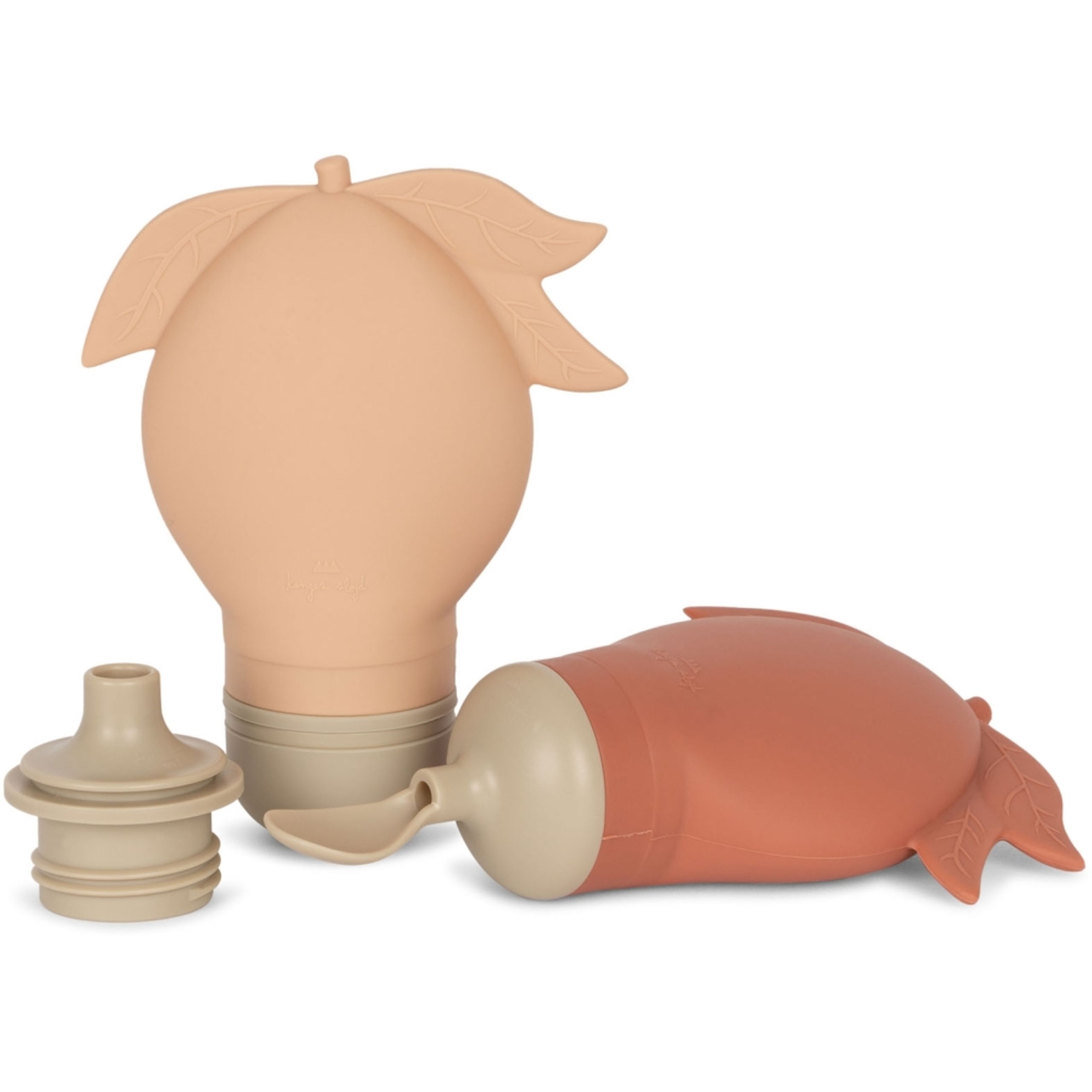 Konges Sløjd - Children's cup - 2 Pack Silicone Smoothie Bag - COPPER BROWN/ROSE SAND