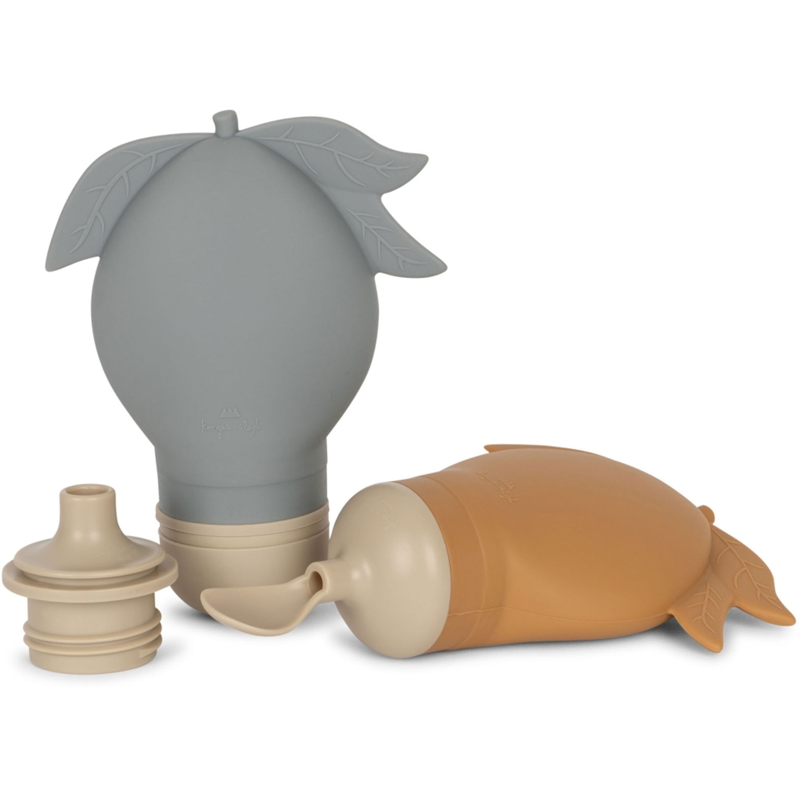 Konges Sløjd - Becher für Kinder - 2 Pack Silicone Smoothie Bag - QUARRY BLUE/ALMOND