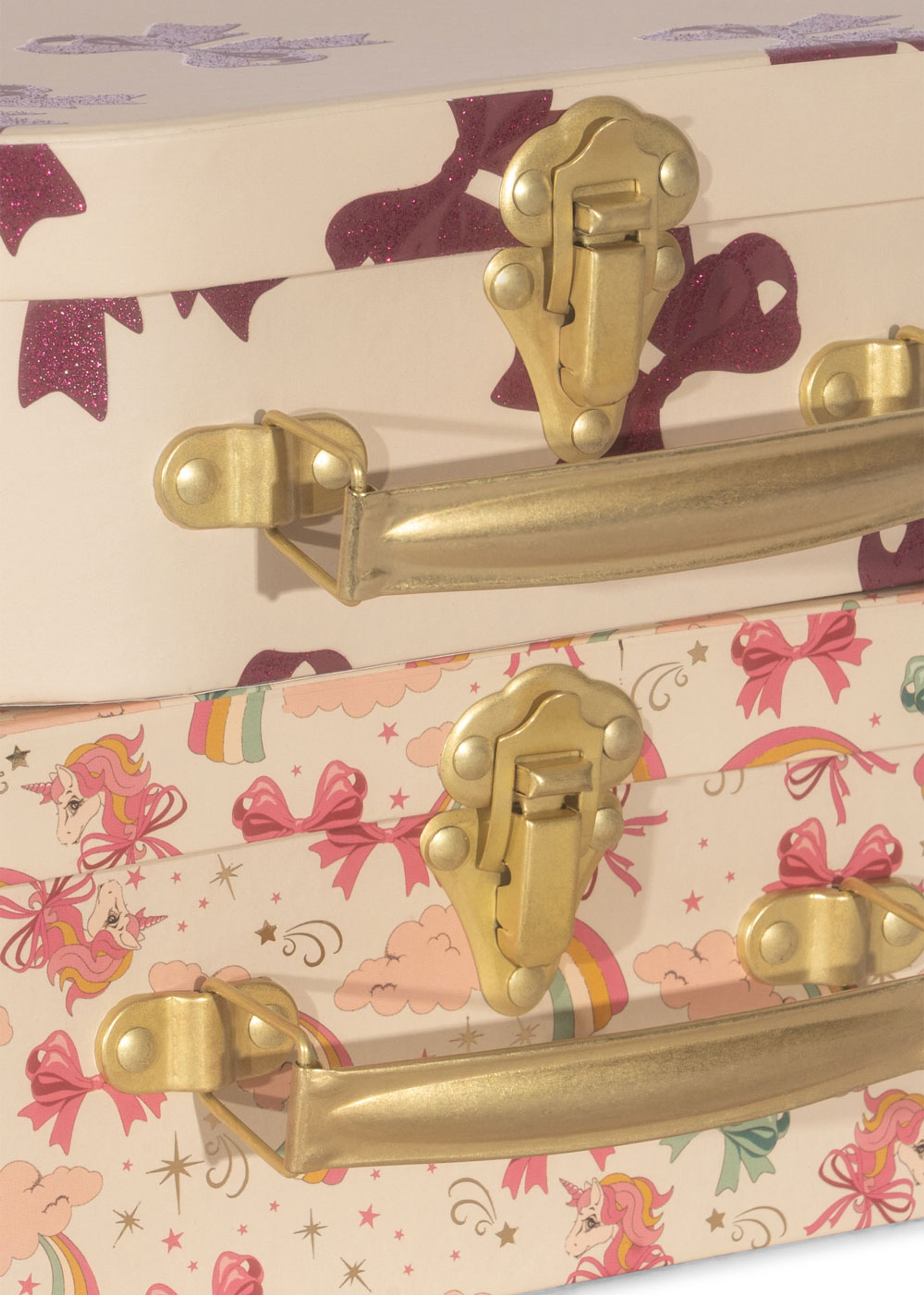 Konges Sløjd - Lapsen säilytyslaatikko - 2 Pack Suitcase - RAINBOW BOW