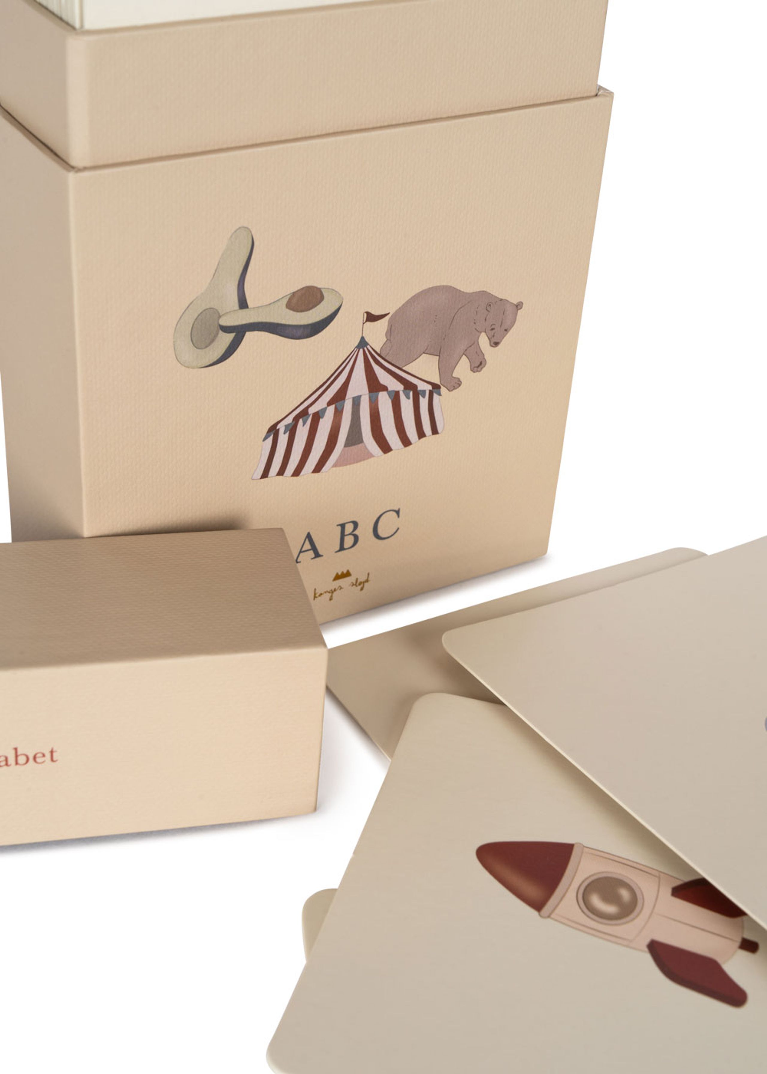 Konges Sløjd - Children's games - Cardboard Learning Cards - ALPHABET