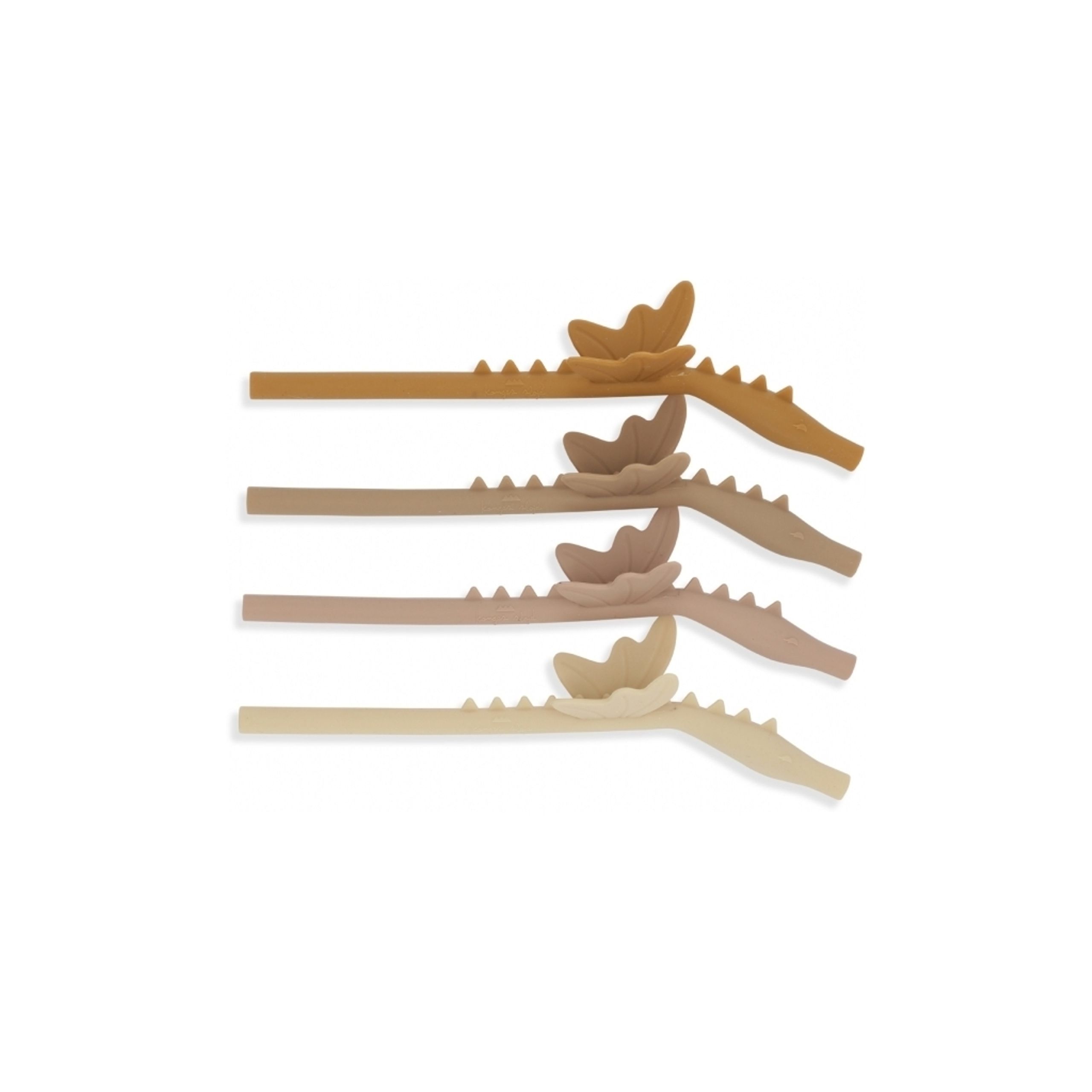 Konges Sløjd - Cannucce per bambini - 4 Pack Silicone Straws Mix - BLUSH MIX