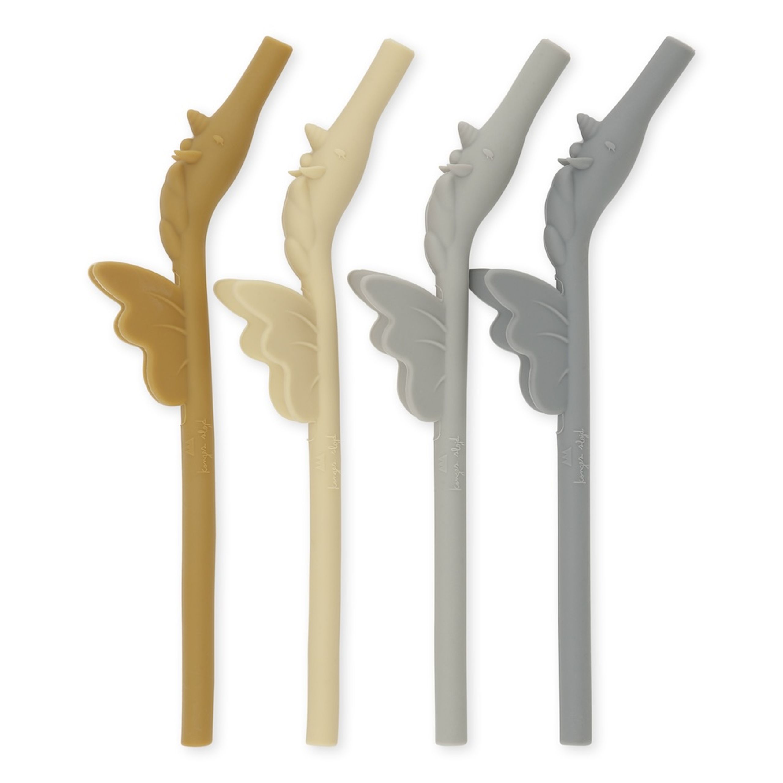 Konges Sløjd - Children's straws - 4 Pack Silicone Straws Mix - FLINTSTONE MIX