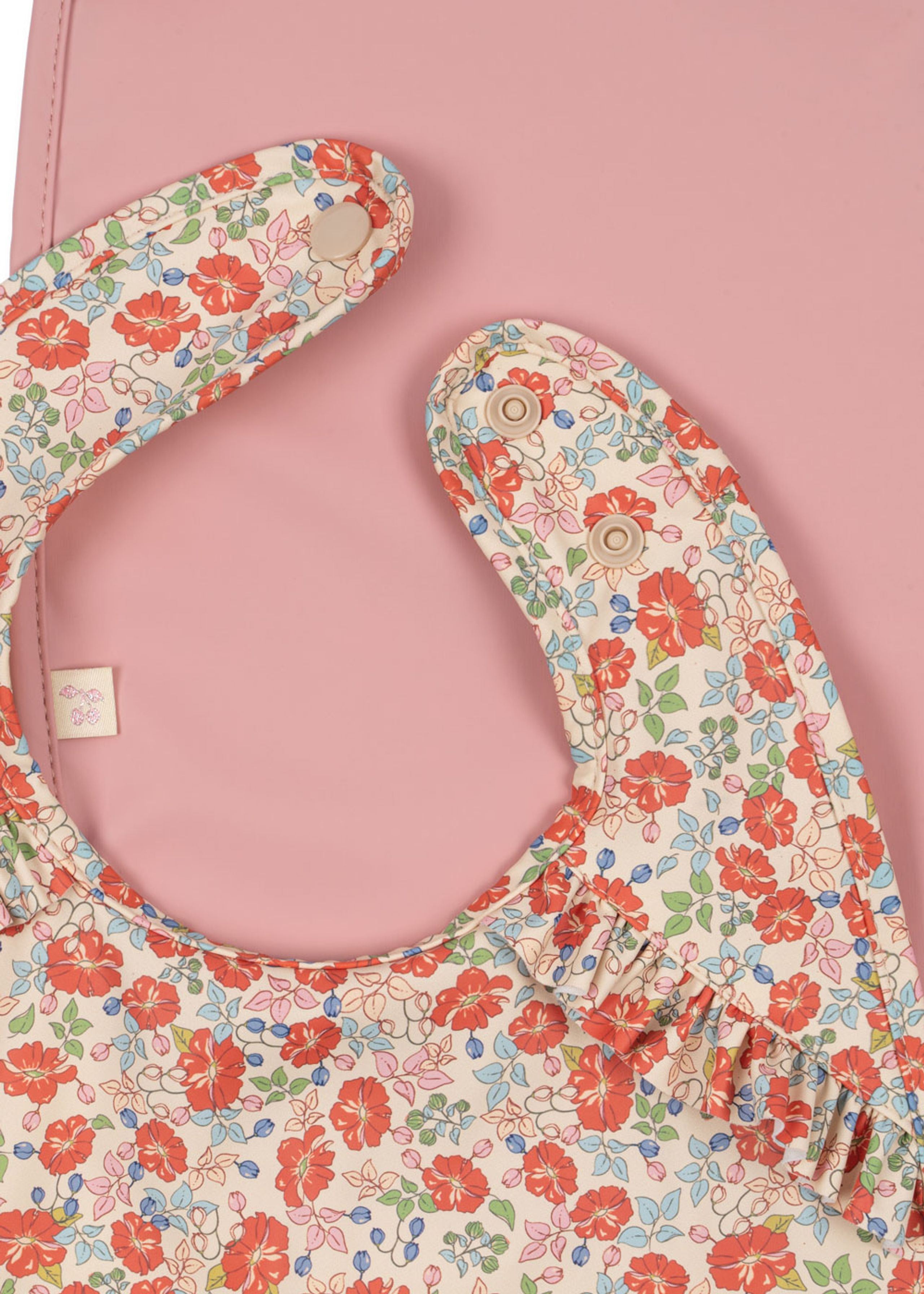 Konges Sløjd - Bib - 2 Pack Dinner Bib With Frill - KALUKA / BRIDAL ROSE