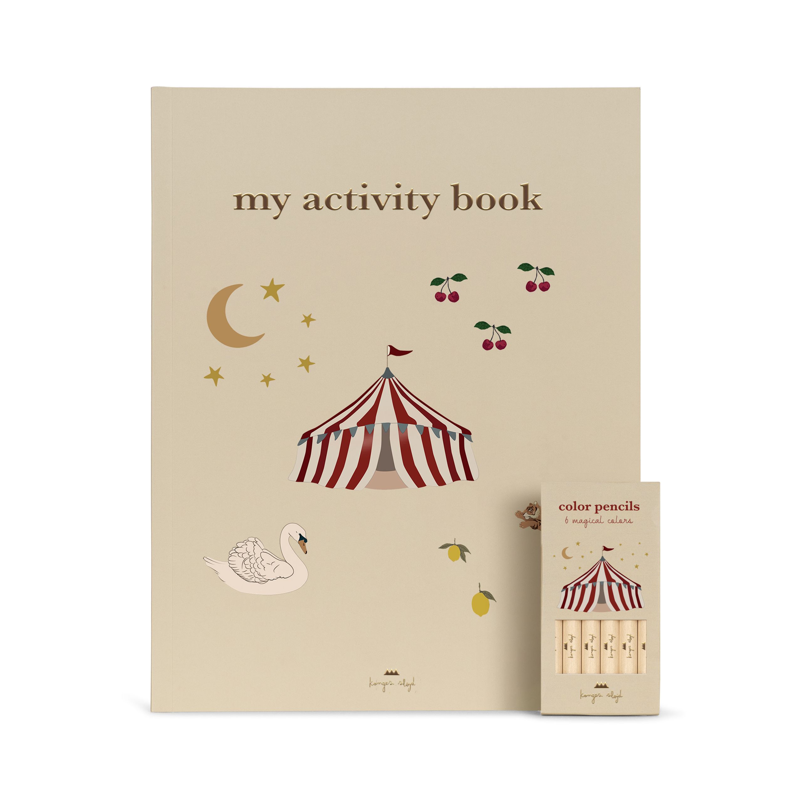 Konges Sløjd - Detská kniha - Activity Book With Color Pencils - OFF WHITE