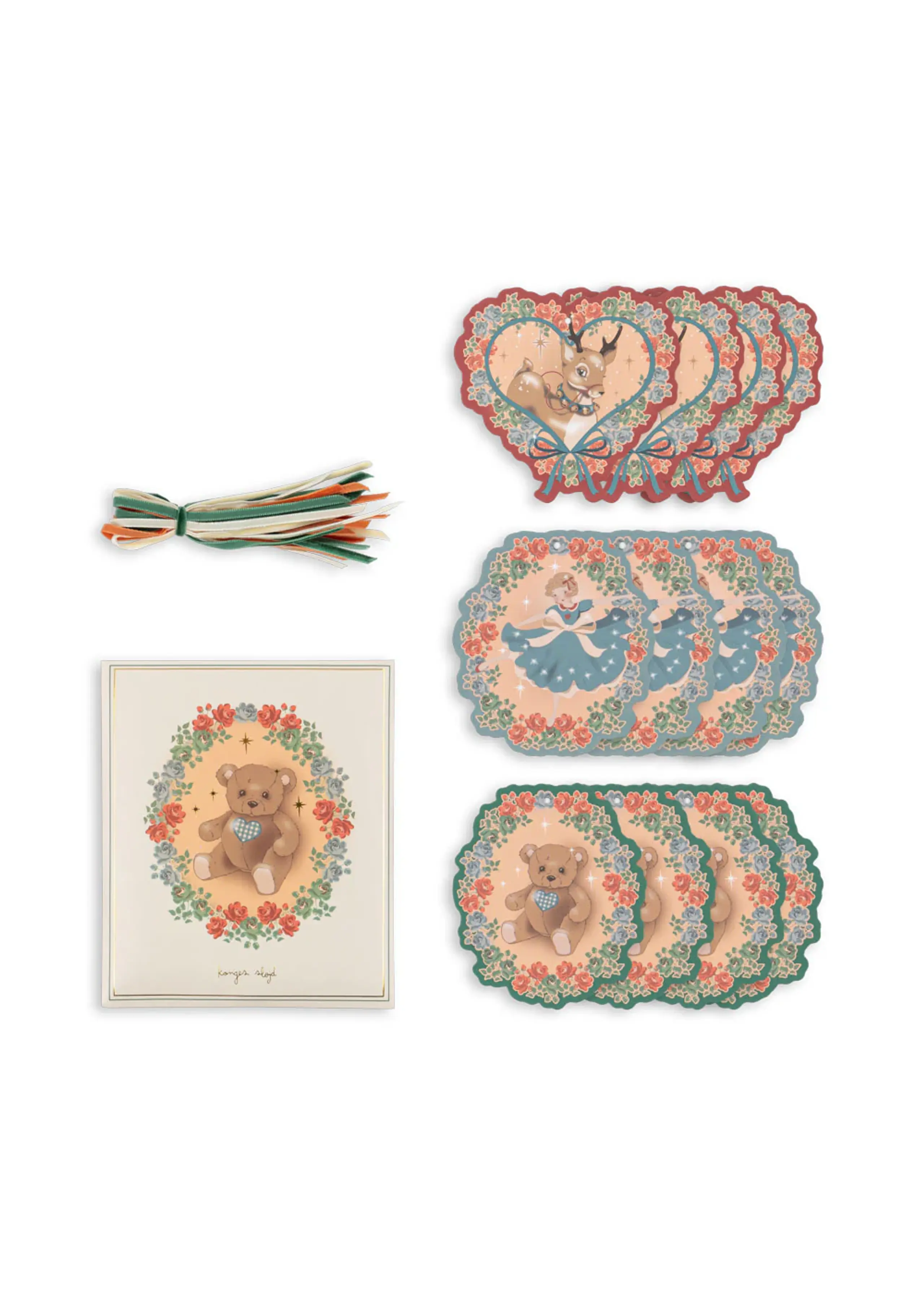 Konges Sløjd - Kort - Christmas Gift Tags Fsc - DEER DIARY/TEDDY