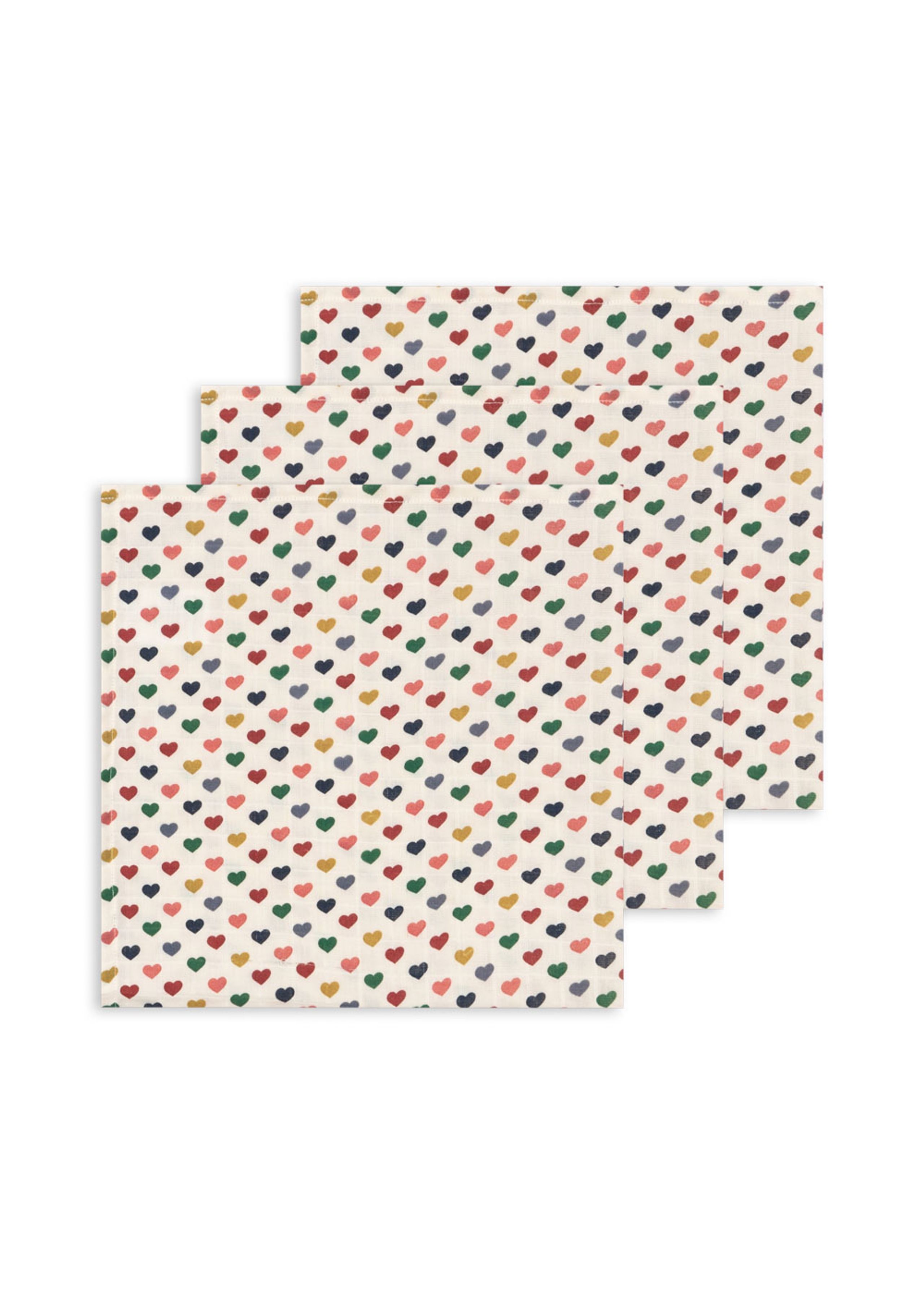 Konges Sløjd - Látkové pleny - 3 Pack Muslin Cloth Gots - COEUR COLORÉ
