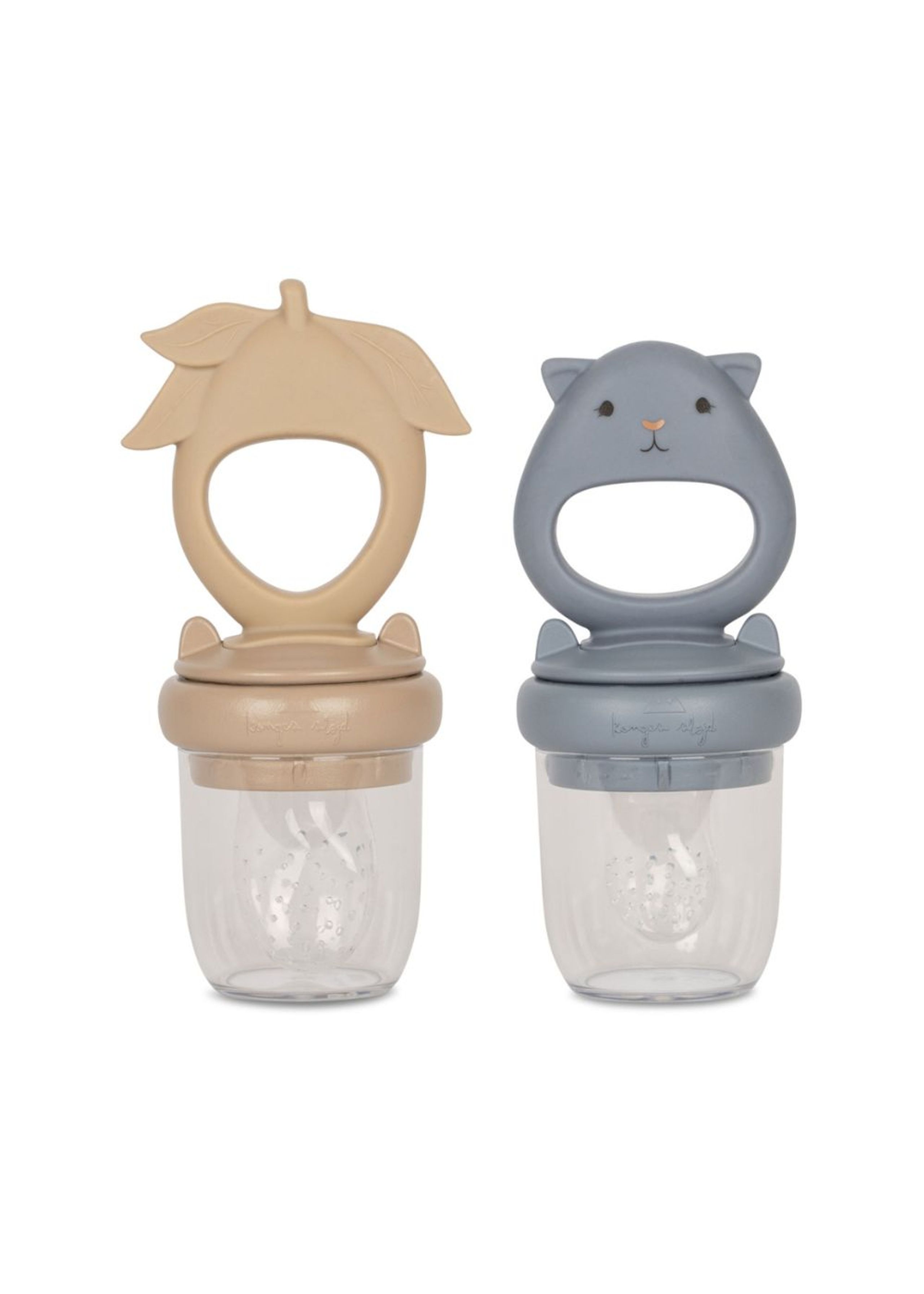 Konges Sløjd - Sutteflaske - Silicone Fruit Feeding Pacifier - Hamster & Lemon - Warm Clay/Quicksilver