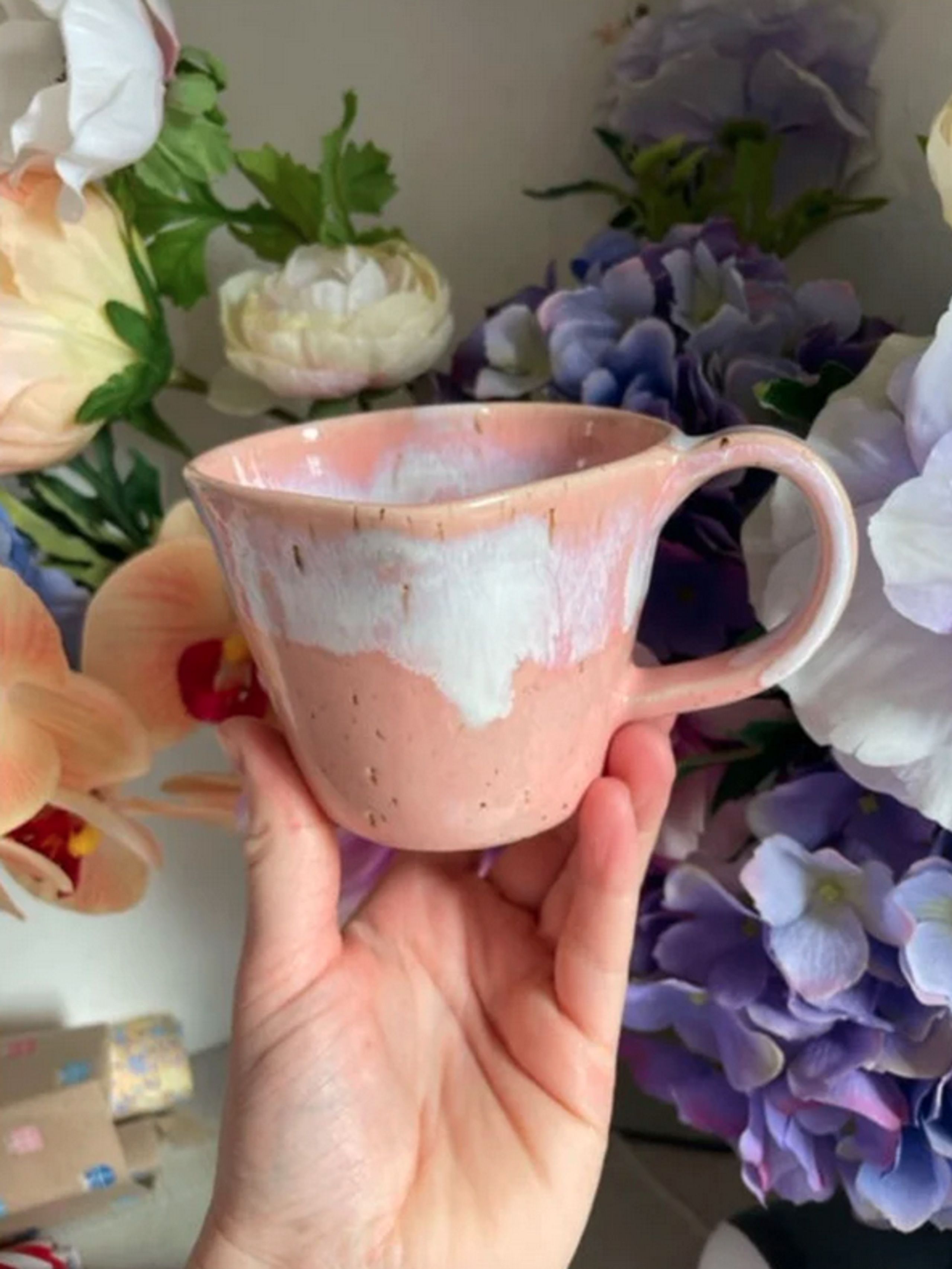 KRAKI Ceramics - Tasse - Heart Mug - Coral Wave