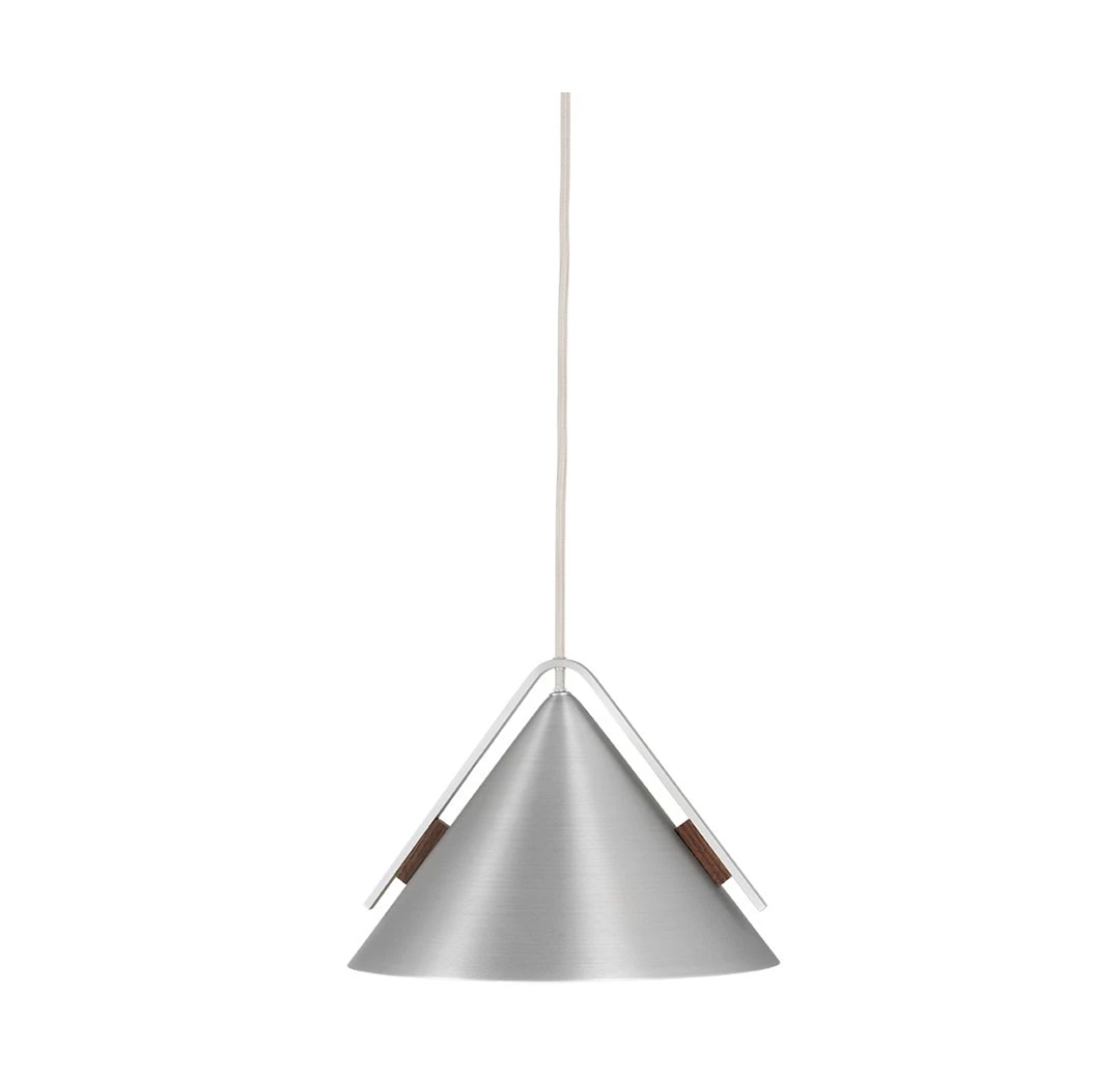 Kristina Dam - Lampada - Cone Pendant Lamp - Small - Brushed Aluminum & Walnut