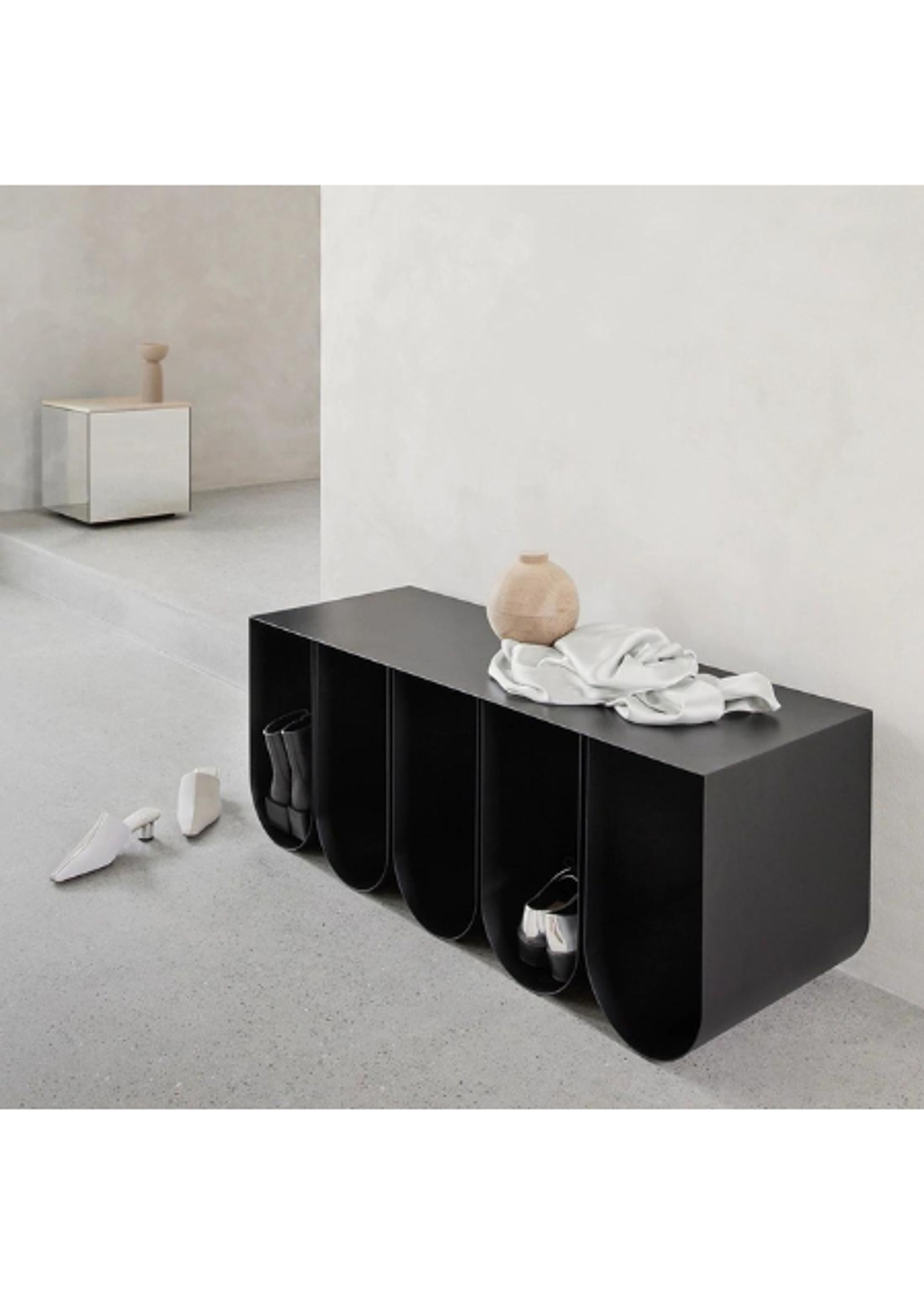 Kristina Dam Studio - Bench - Curved Bench - Black