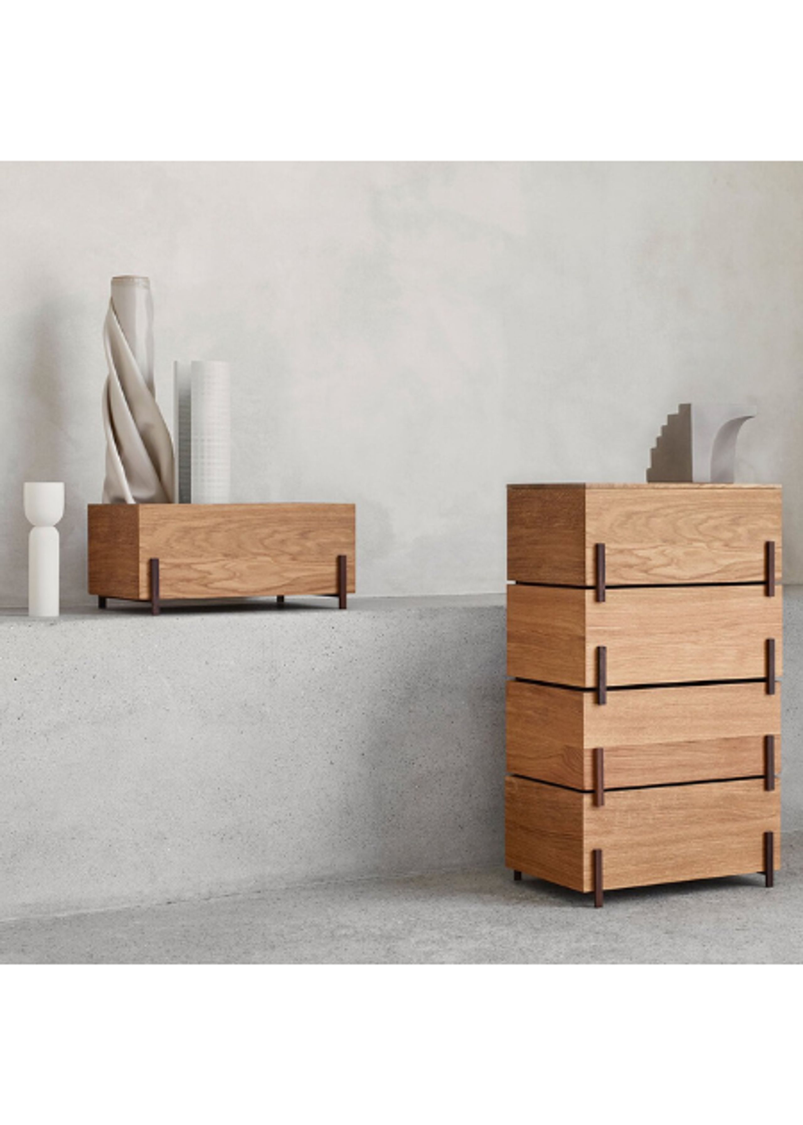 Kristina Dam Studio - Storage boxes - Stack Storage Box - Olied Oak & Walnut