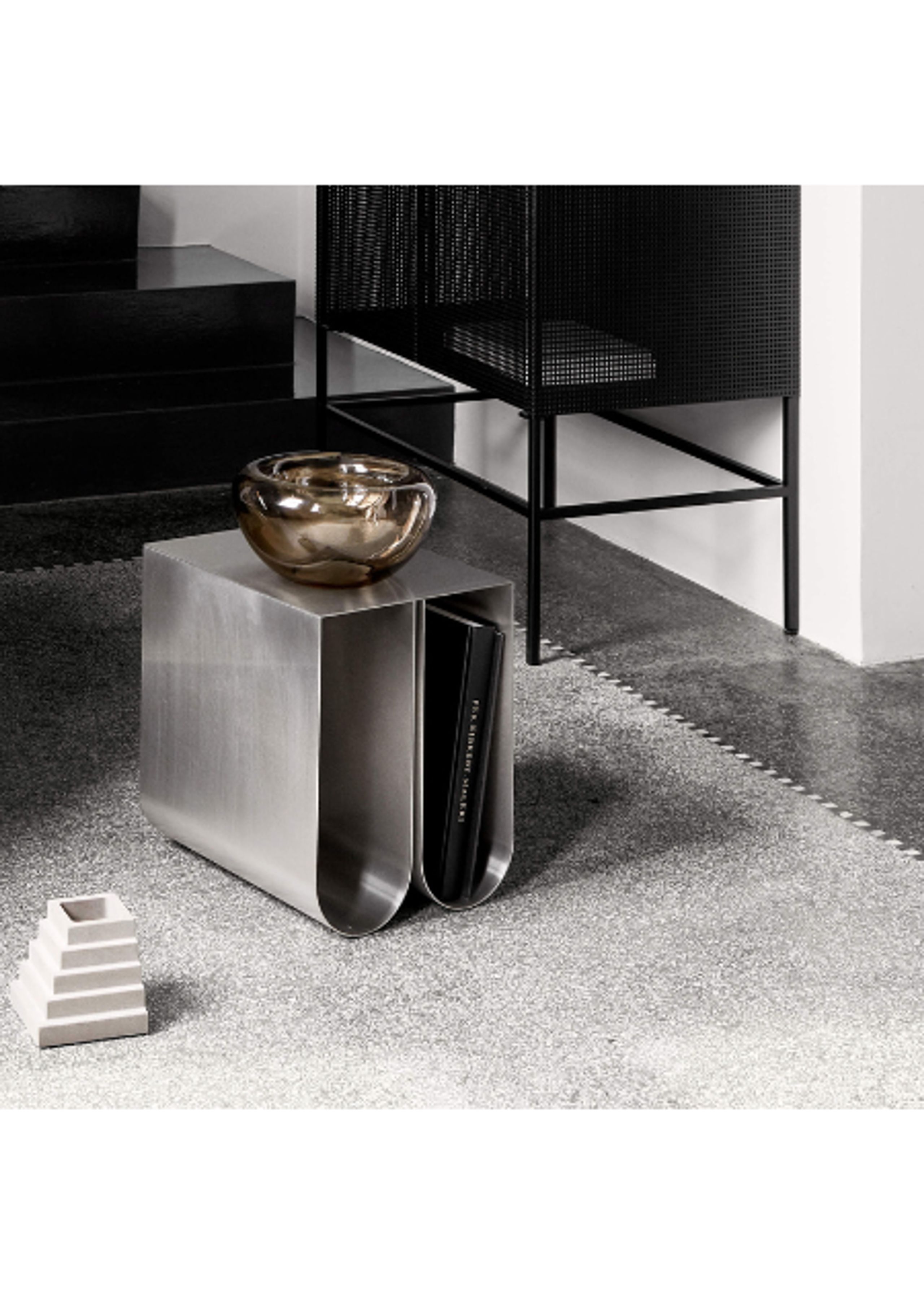 Kristina Dam Studio - Side table - Curved Side Table - Stainless Steel