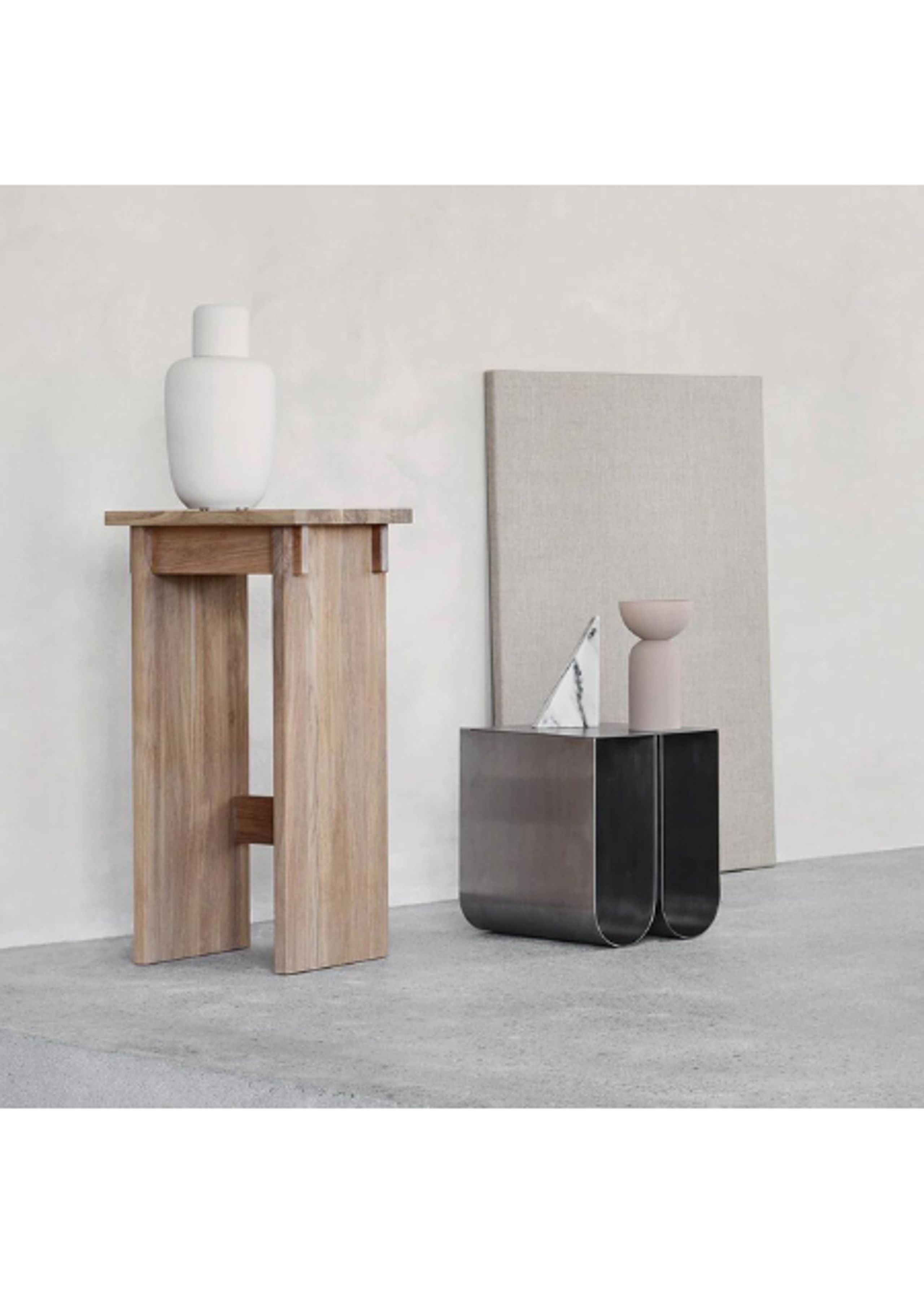 Kristina Dam Studio - Side table - Curved Side Table - Stainless Steel