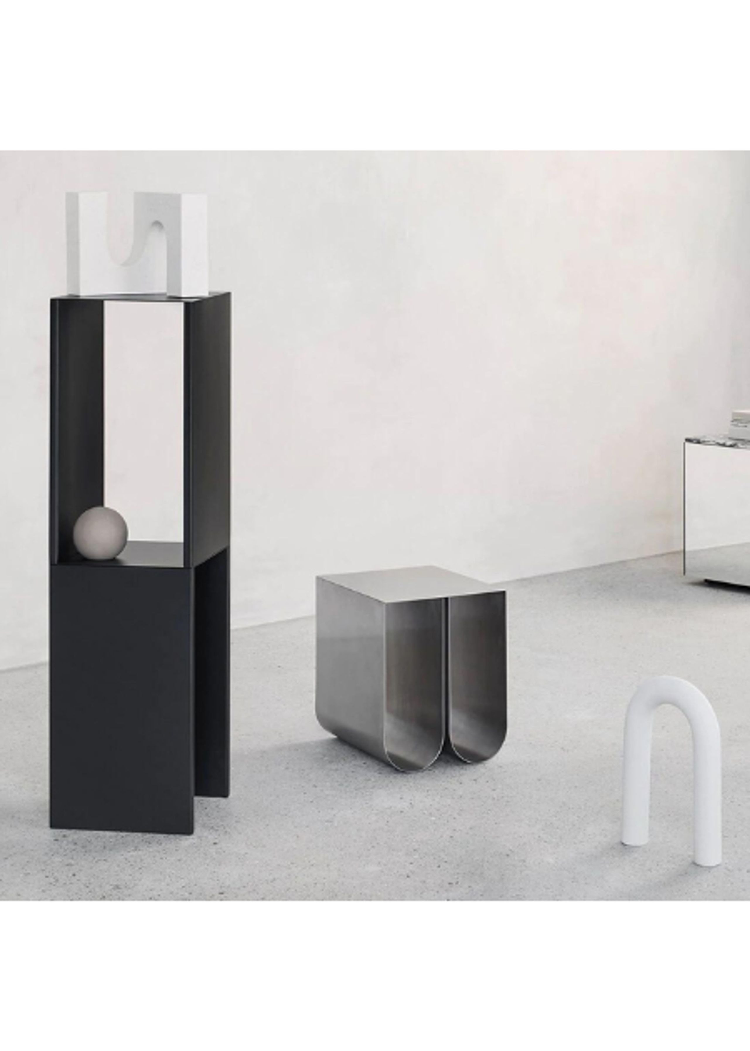 Kristina Dam Studio - Side table - Curved Side Table - Stainless Steel