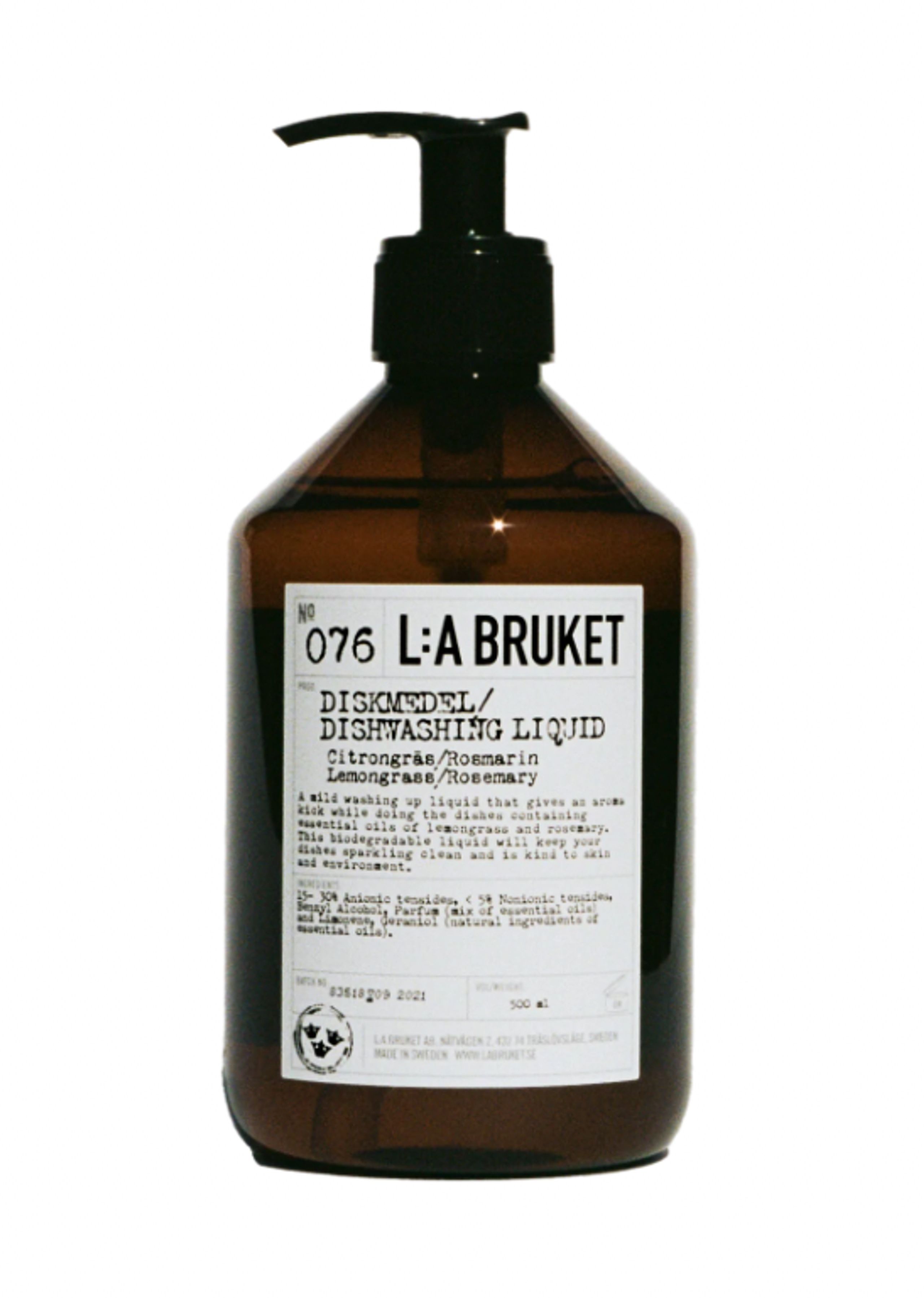 L:A Bruket - Dishwashing Soap - No. 76 Dishwashing Soap - 076 - Citrongräs/Rosmarin
