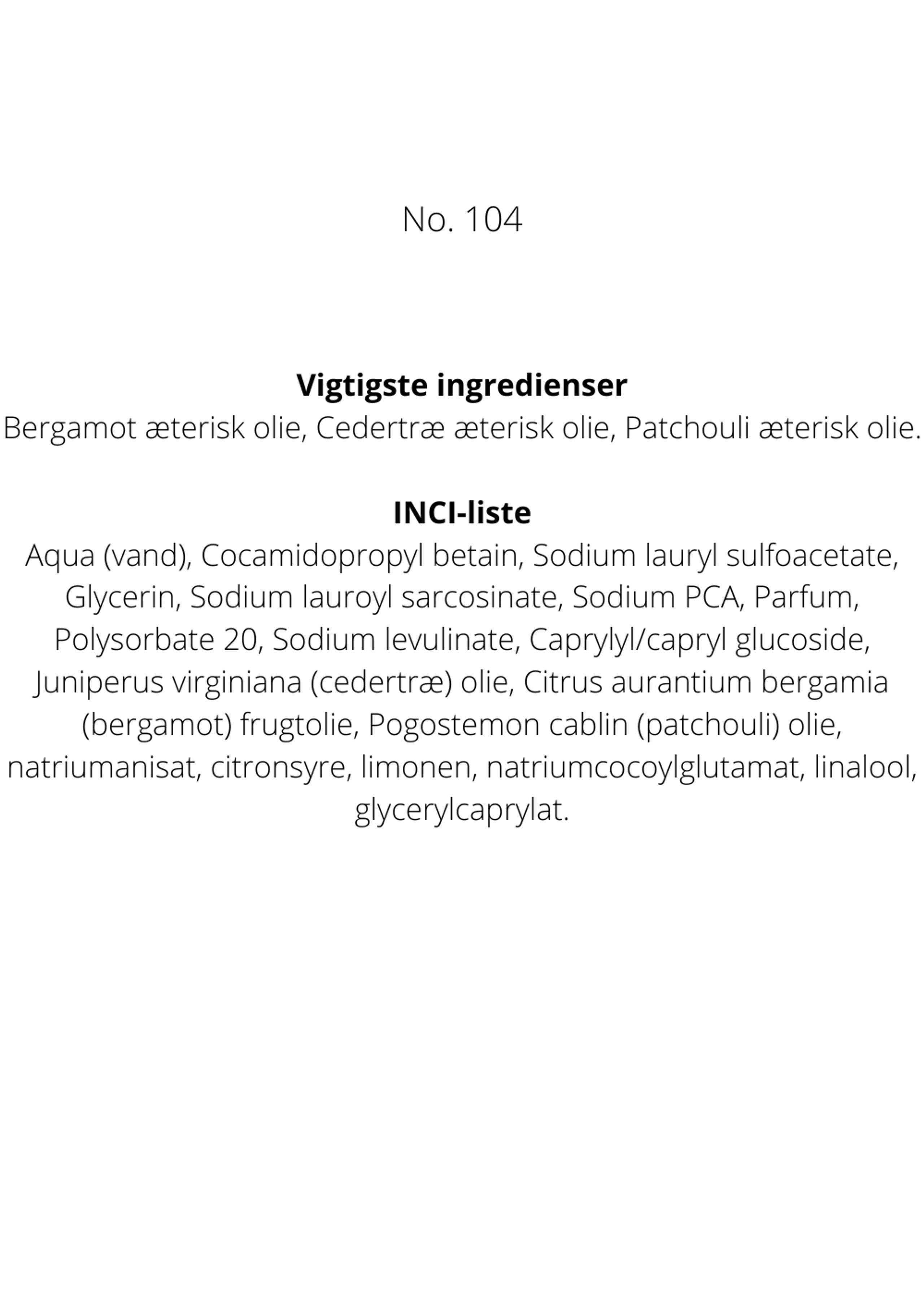 L:A Bruket - Sæbe - Flydende sæbe - No. 104 - Bergamot / Patchouli