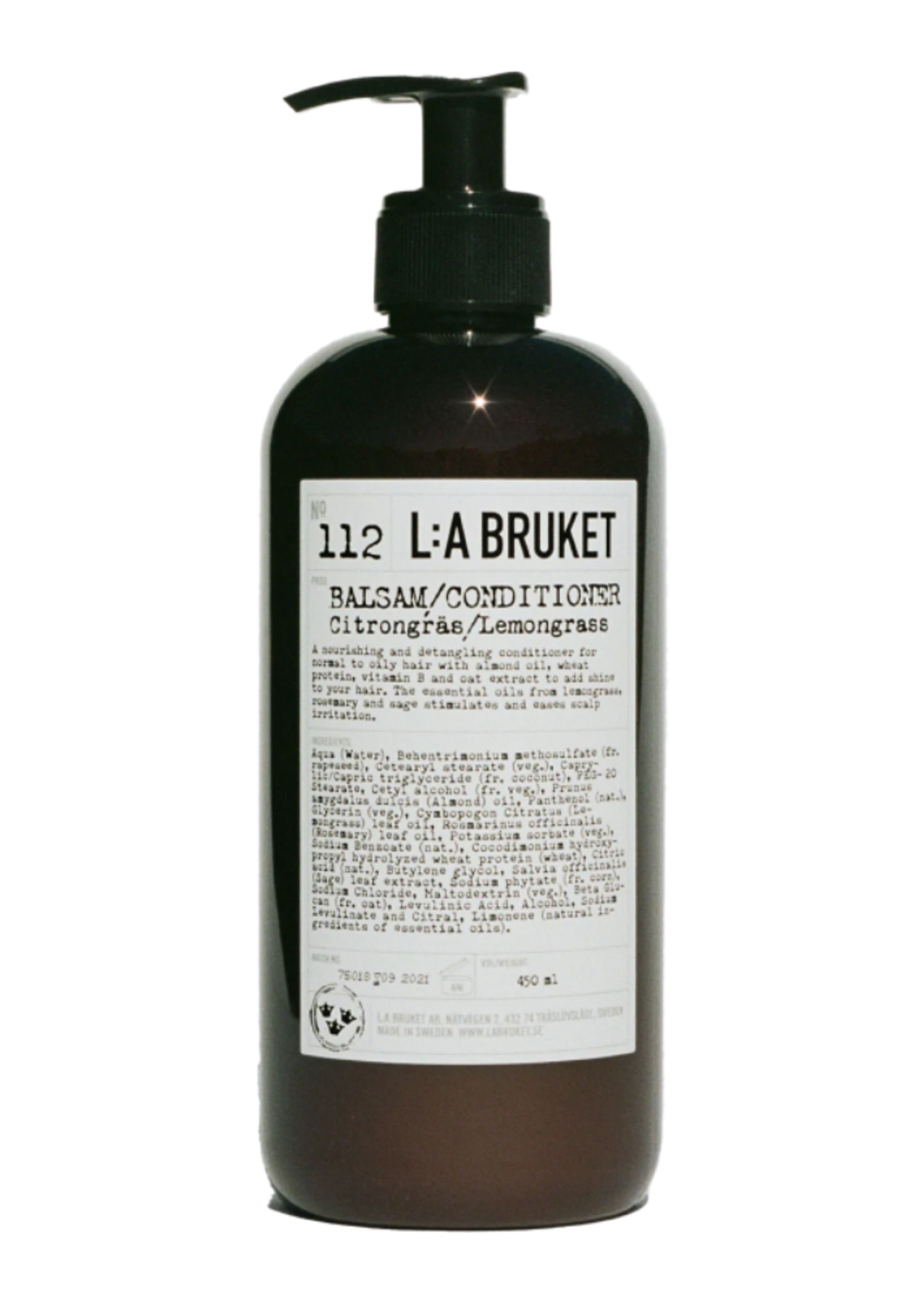 L:A Bruket - Savon - No. 112 Conditioner Lemongrass - No. 112 - Citrongræs - 450 ml