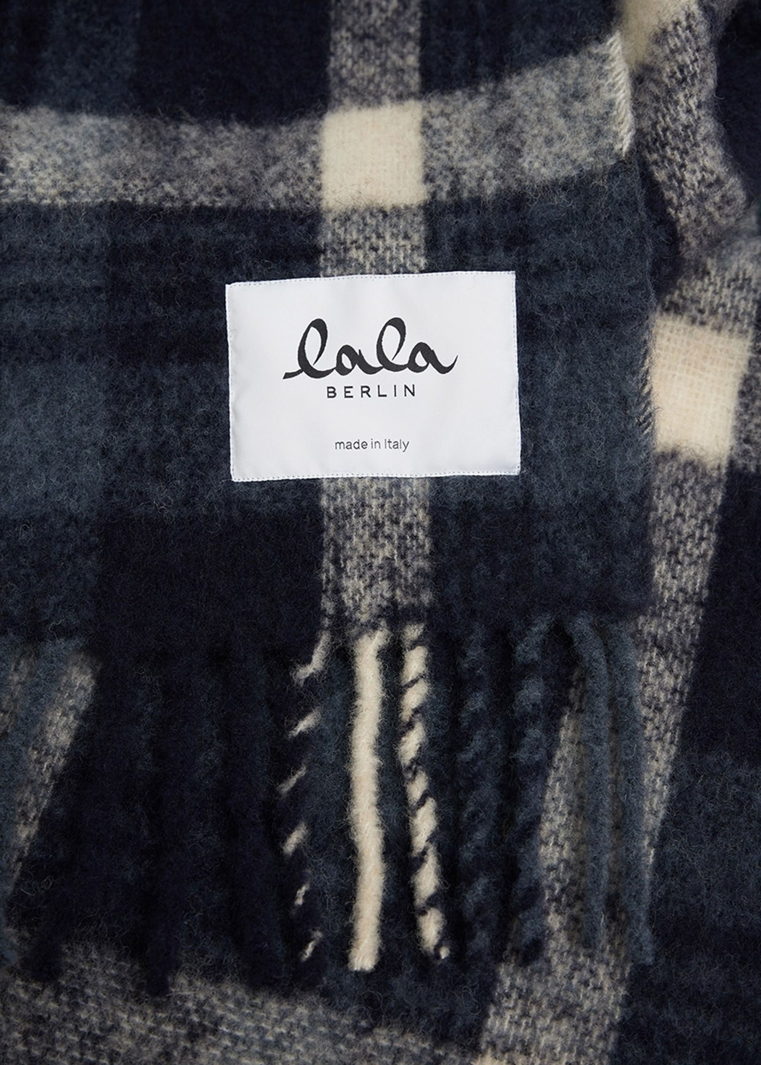 LALA Berlin - Sciarpa - Scarf Smilla Wool Mix - White/Blue