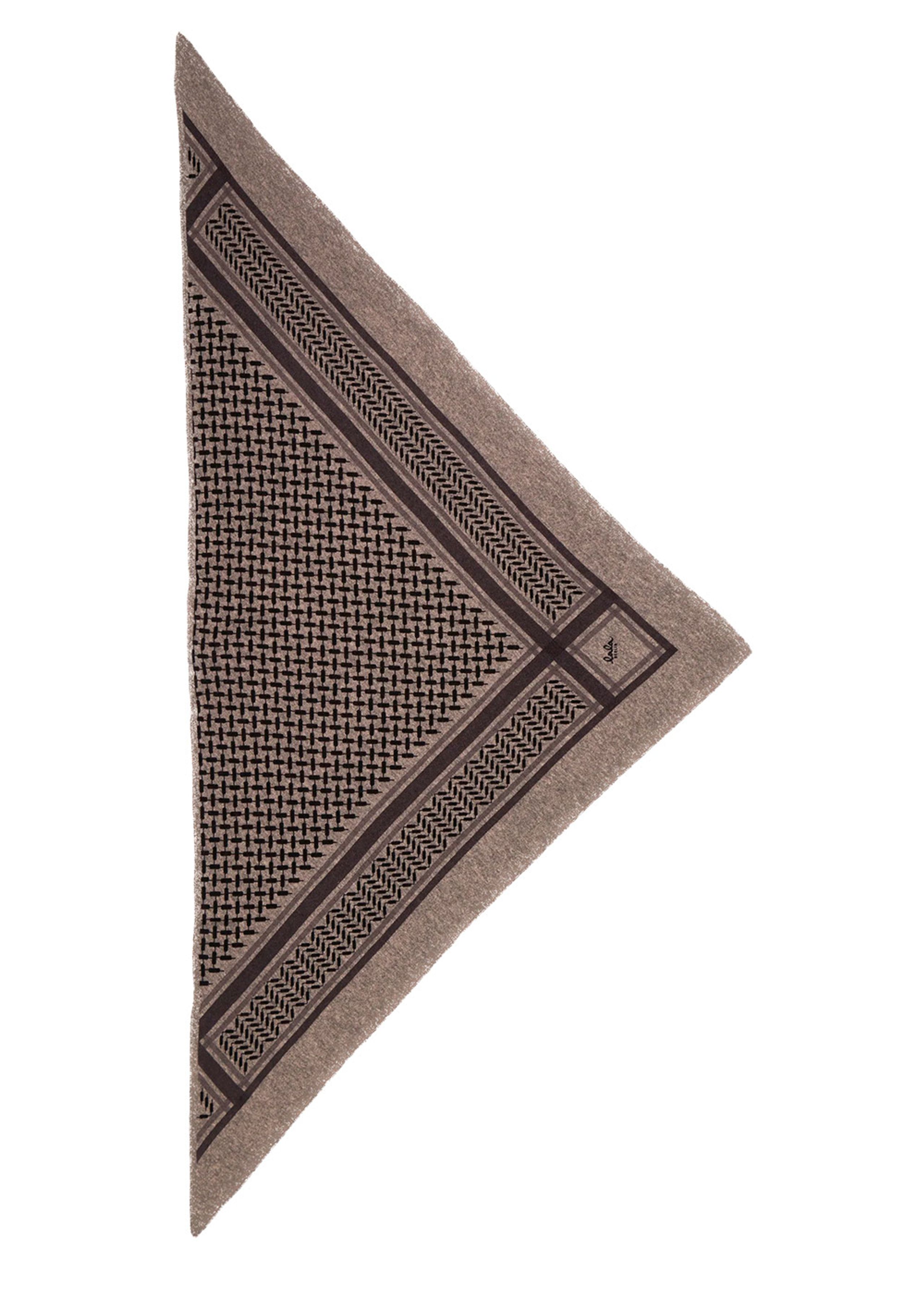 LALA Berlin - Scarf - Triangle Trinity Classic M - Stradivari Dark Brown Melange