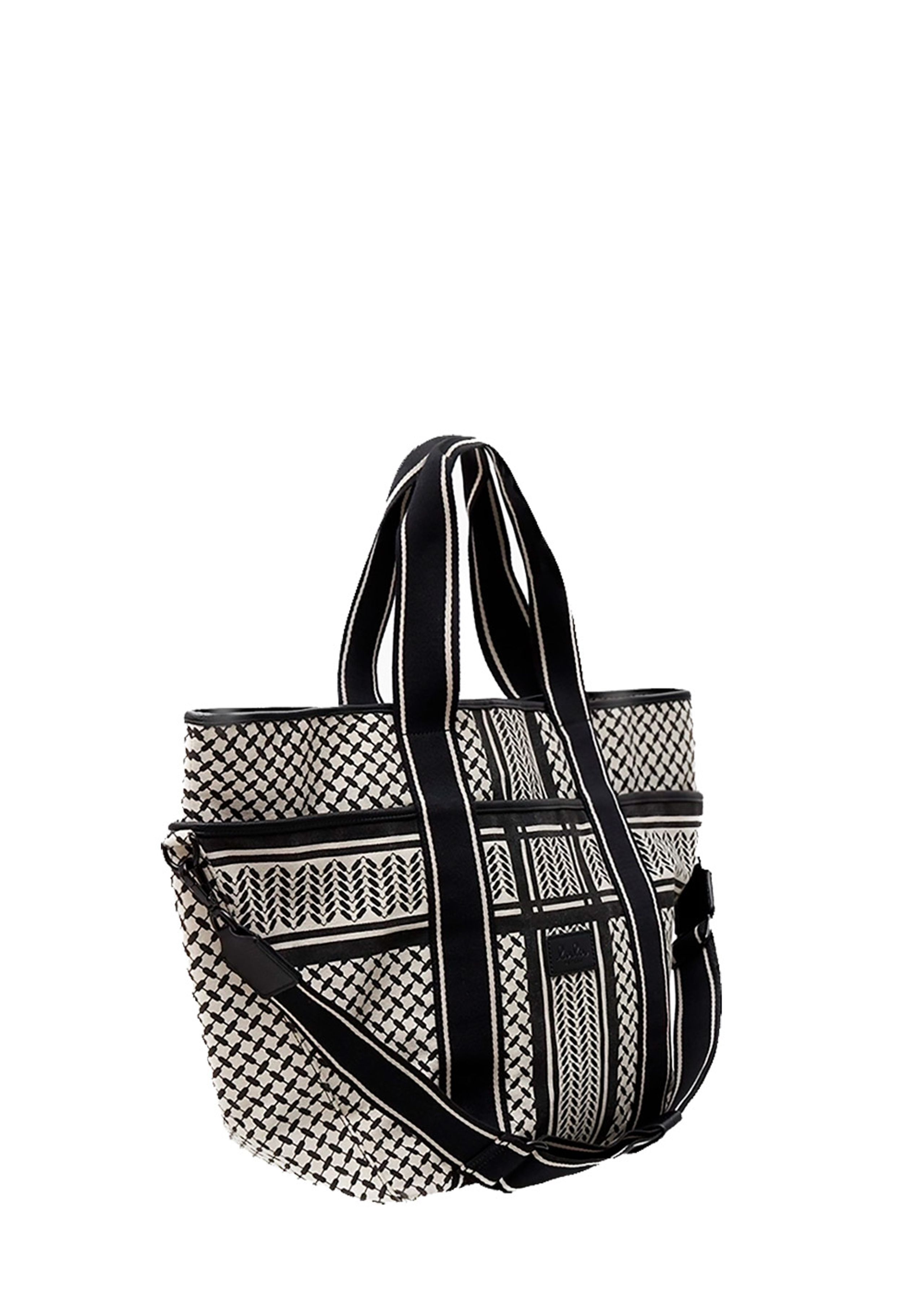 LALA Berlin - Alhelí - East West Tote Merge - heritage stripe black