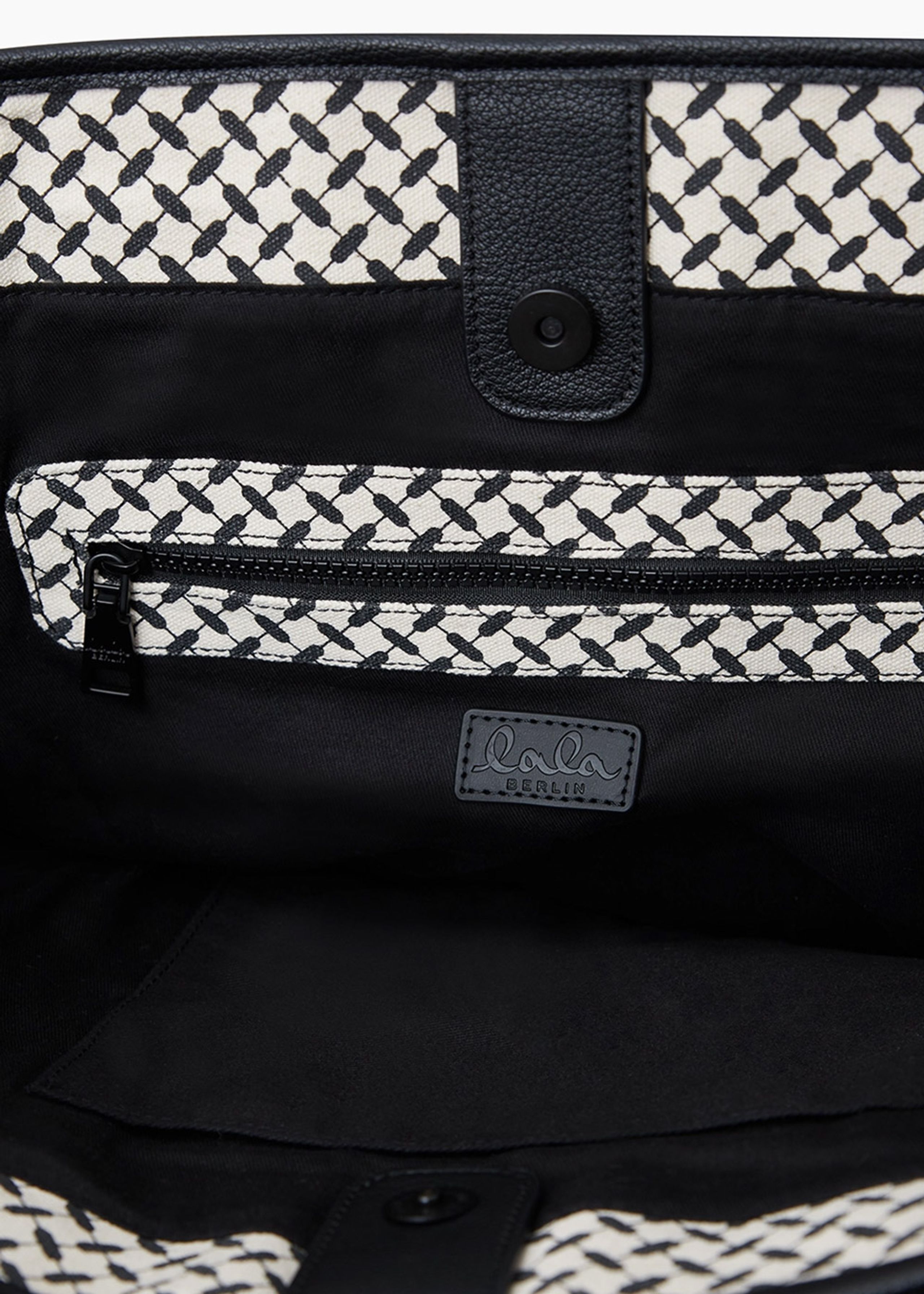 LALA Berlin - Alhelí - East West Tote Merge - heritage stripe black