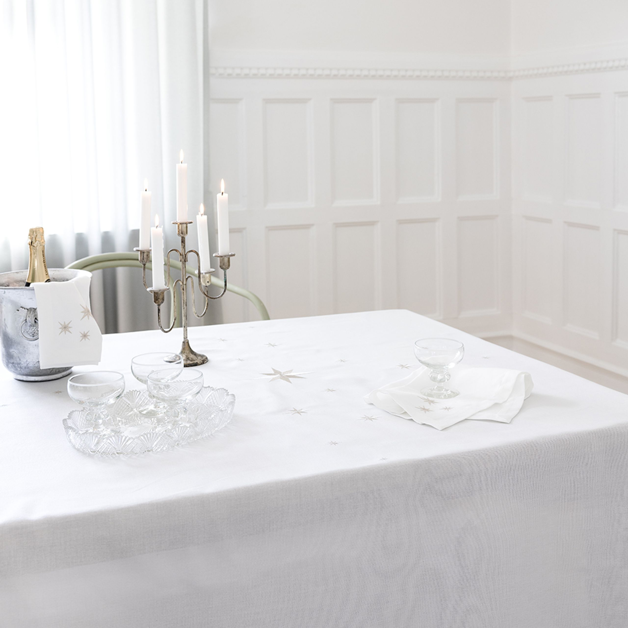 Langkilde & Søn - Tablecloth - Sølvstjernedug - Sølv