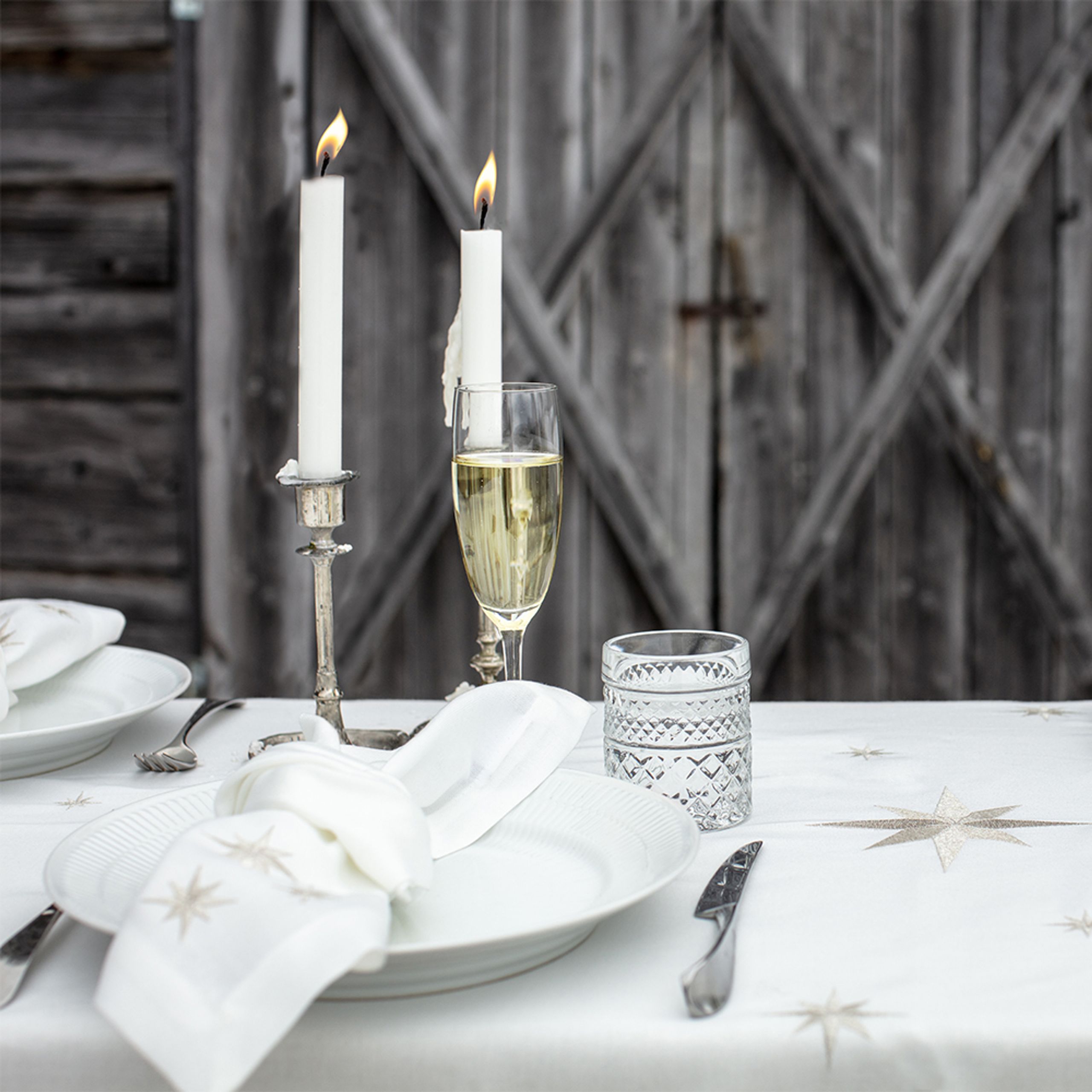 Langkilde & Søn - Tablecloth - Sølvstjernedug - Sølv