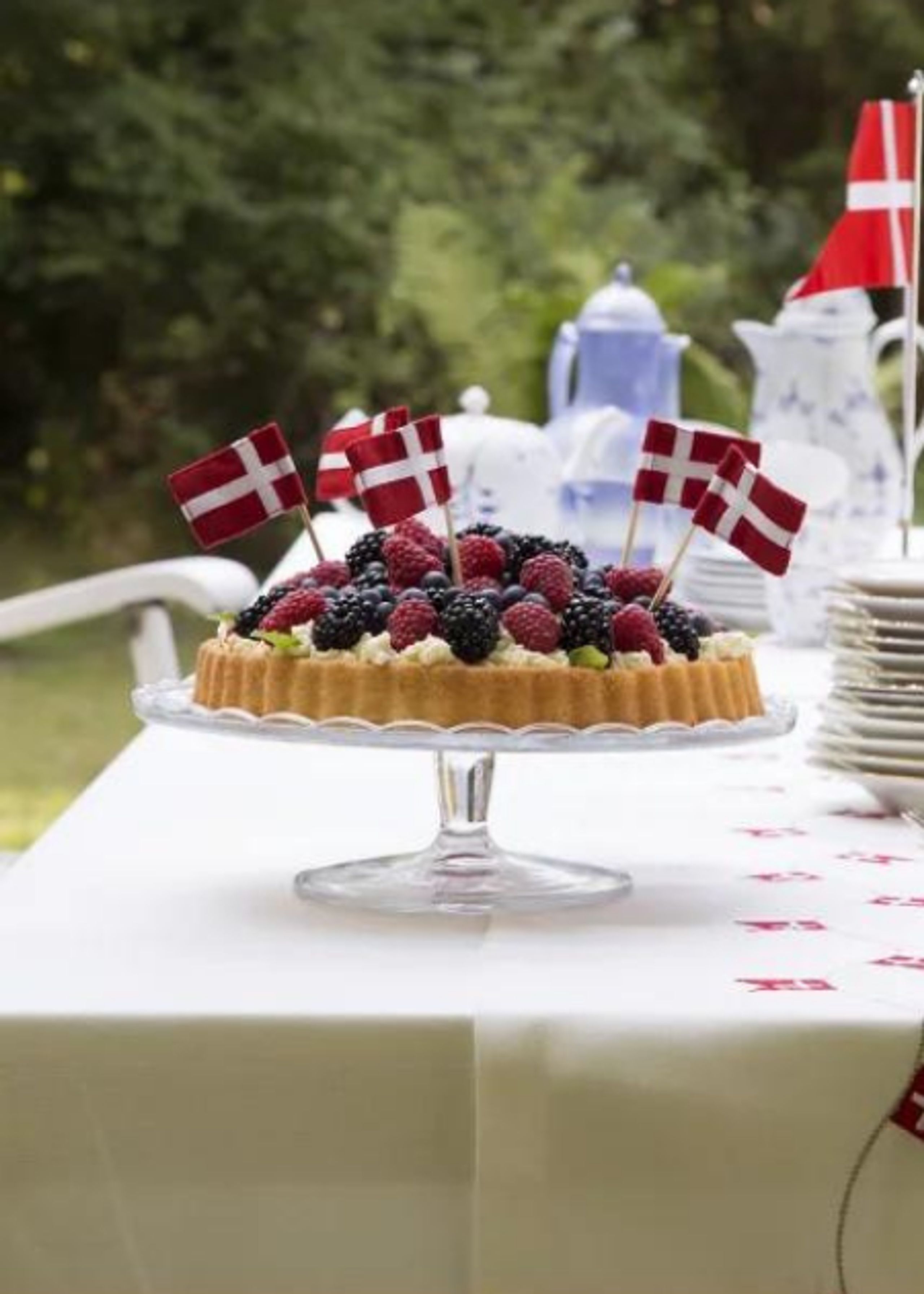 Langkilde & Søn - Flag - Lagkageflag Af Stof - Danmark