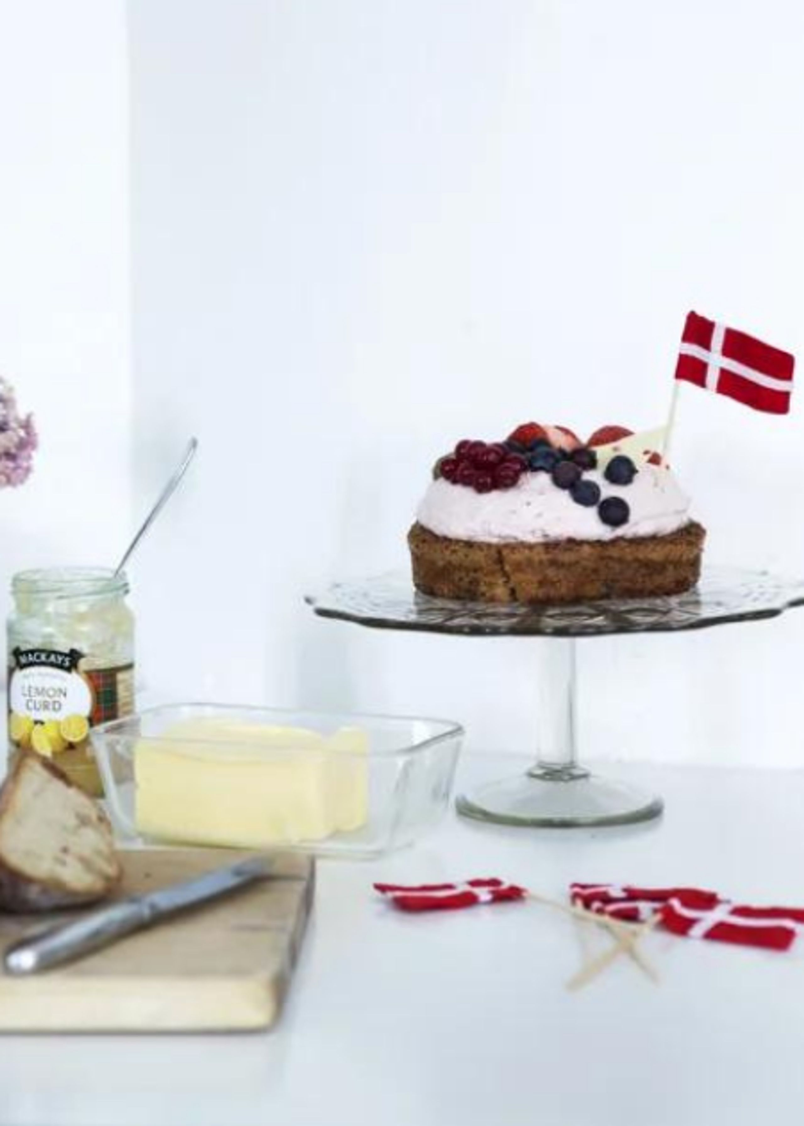 Langkilde & Søn - Flag - Lagkageflag Af Stof - Danmark