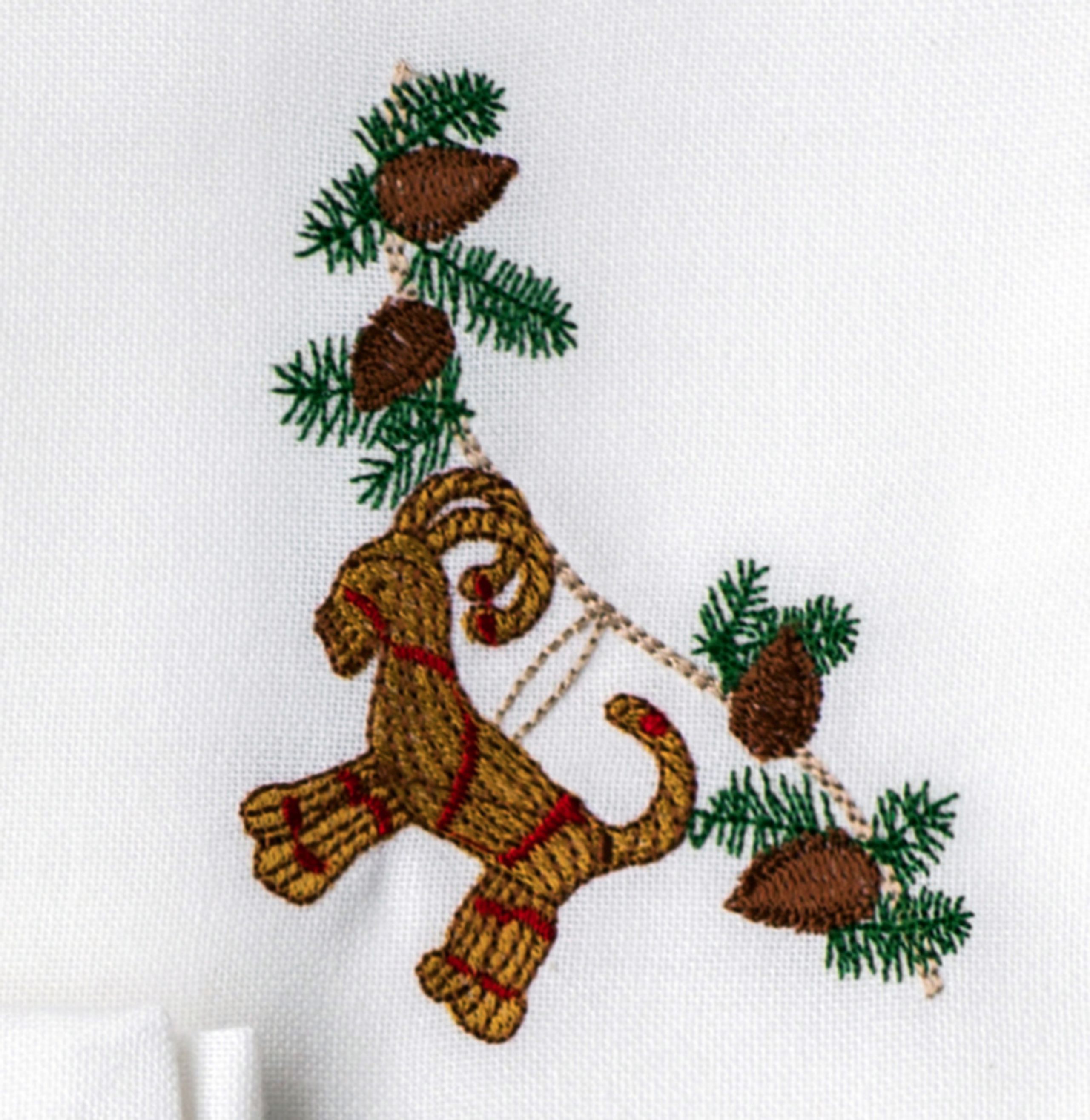 Langkilde & Søn - Cloth napkins - 6 Juleservietter i stof - White