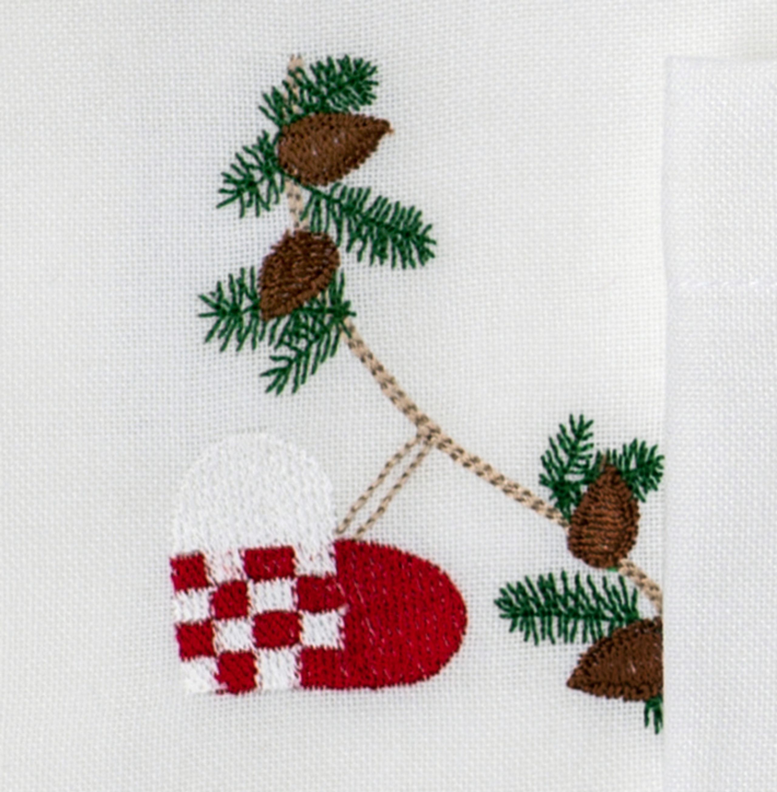 Langkilde & Søn - Cloth napkins - 6 Juleservietter i stof - White