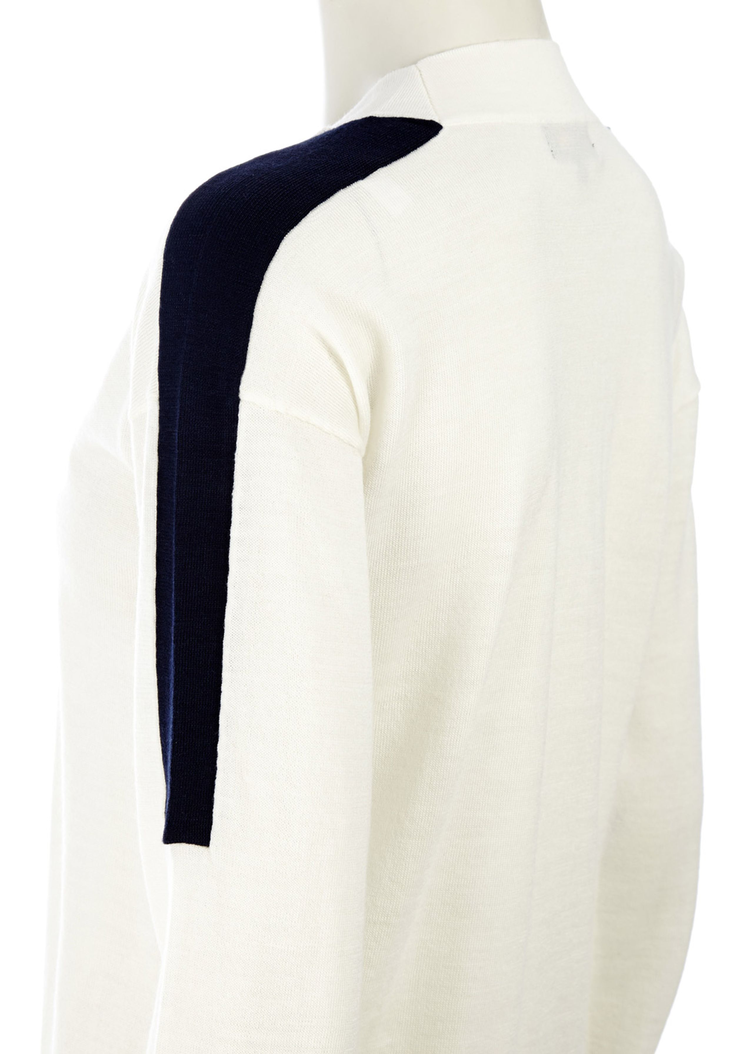 Le Mont Saint Michel - 1 - Crew-neck Contrasting Sweater - Offwhite/Navy